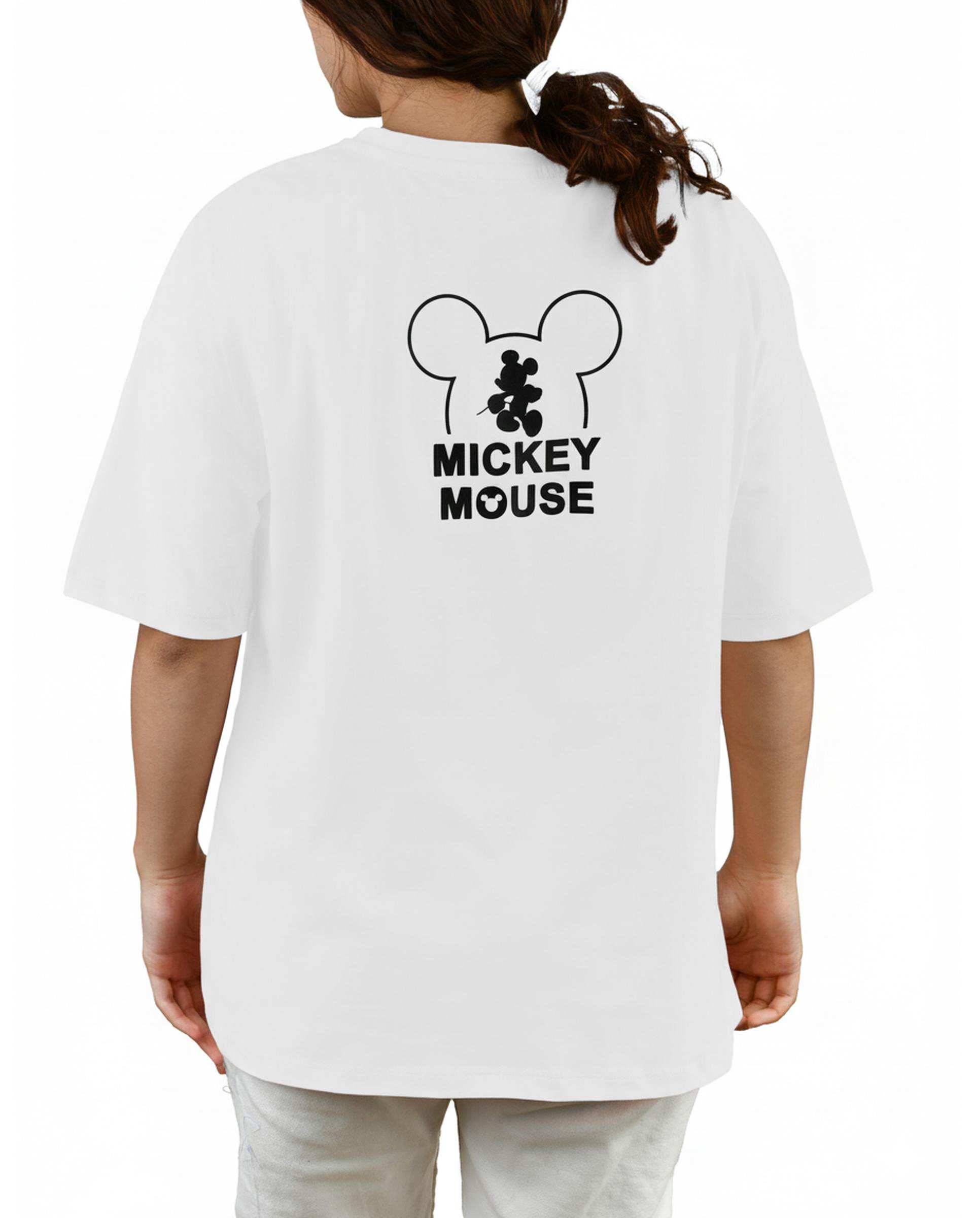 تی شرت زنانه یقه گرد سفید کیدی Kiddy کد 2542 طرح میکی موس