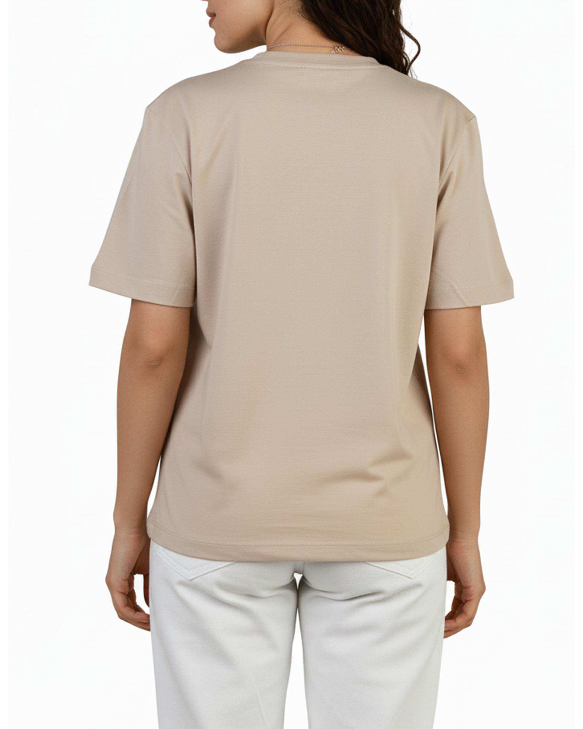 تی شرت زنانه یقه گرد کرم کیدی Kiddy کد 2541 طرح اسنوپی