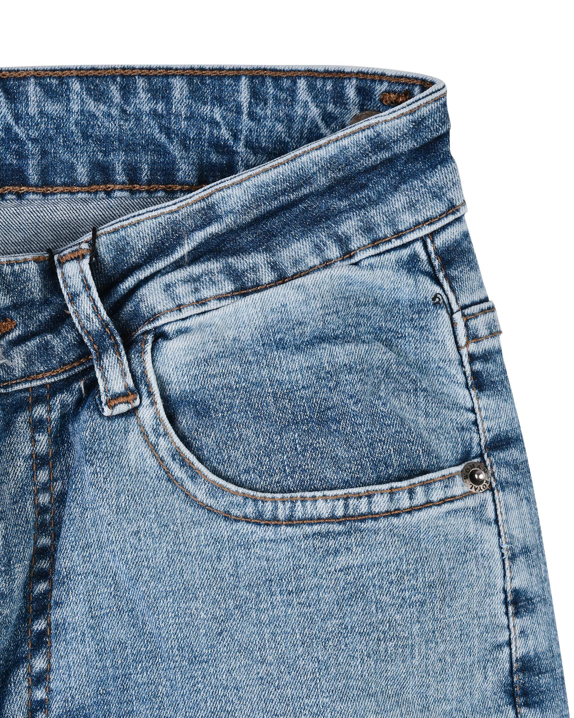 شلوار جین زنانه دمپا گشاد زاپ دار قد 108 آبی رویال جین Royal Jeans کد 50002152