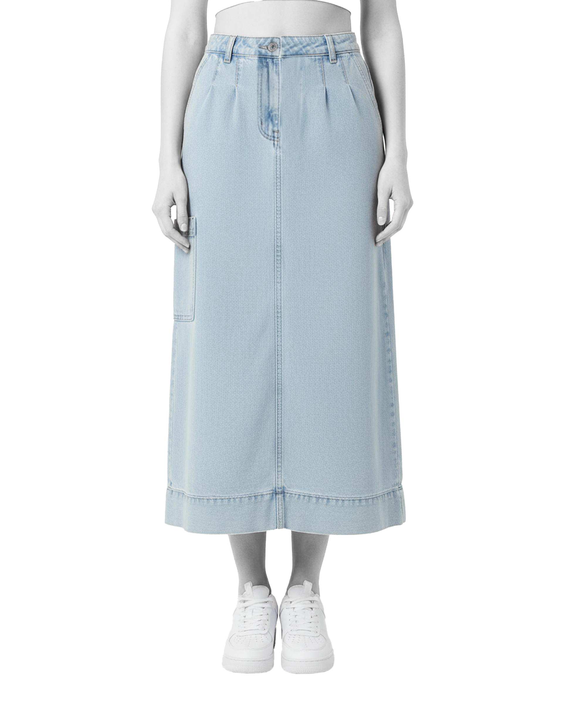 دامن زنانه جین قد 90 آبی روشن رویال جین Royal Jeans کد 51390