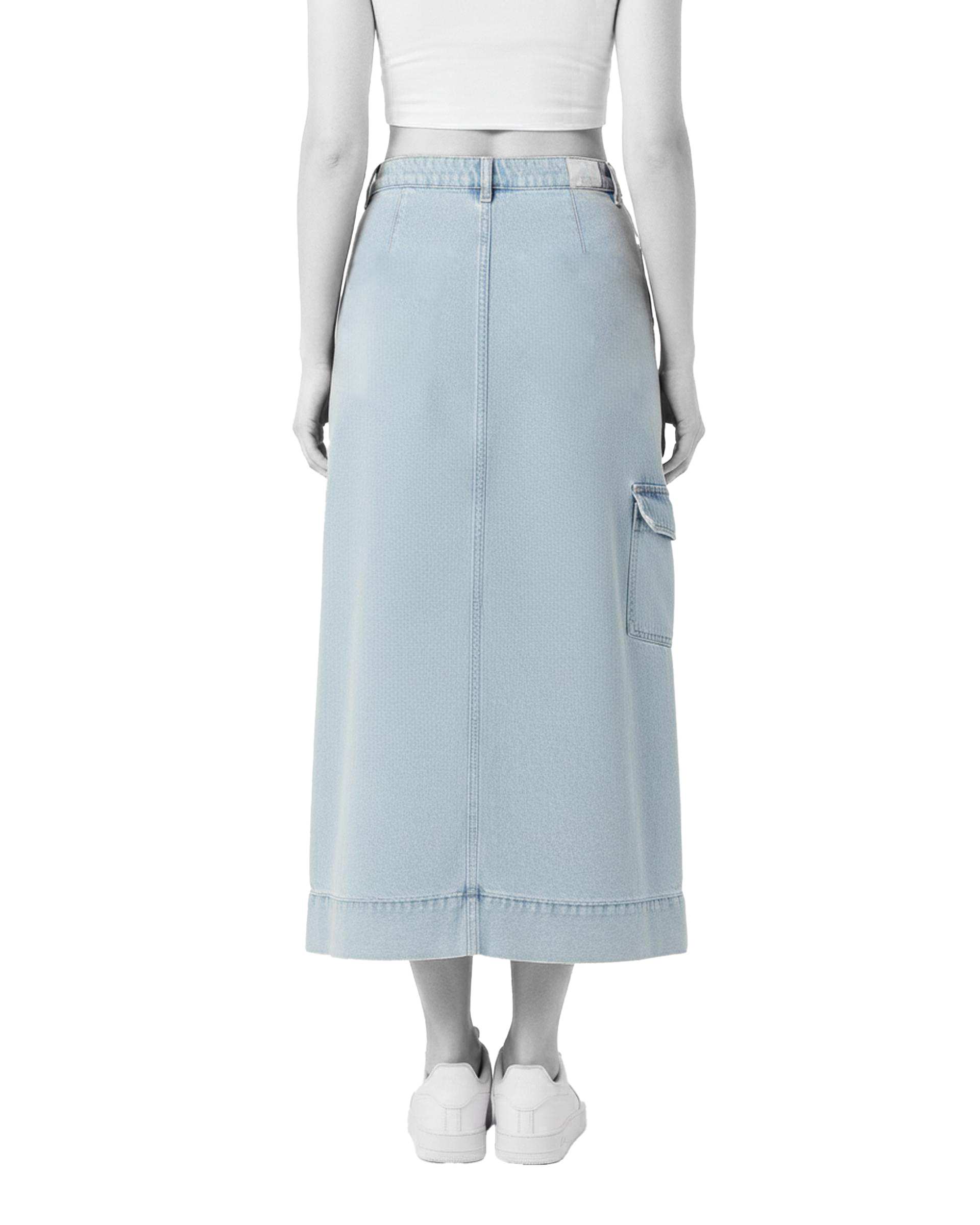 دامن زنانه جین قد 90 آبی روشن رویال جین Royal Jeans کد 51390