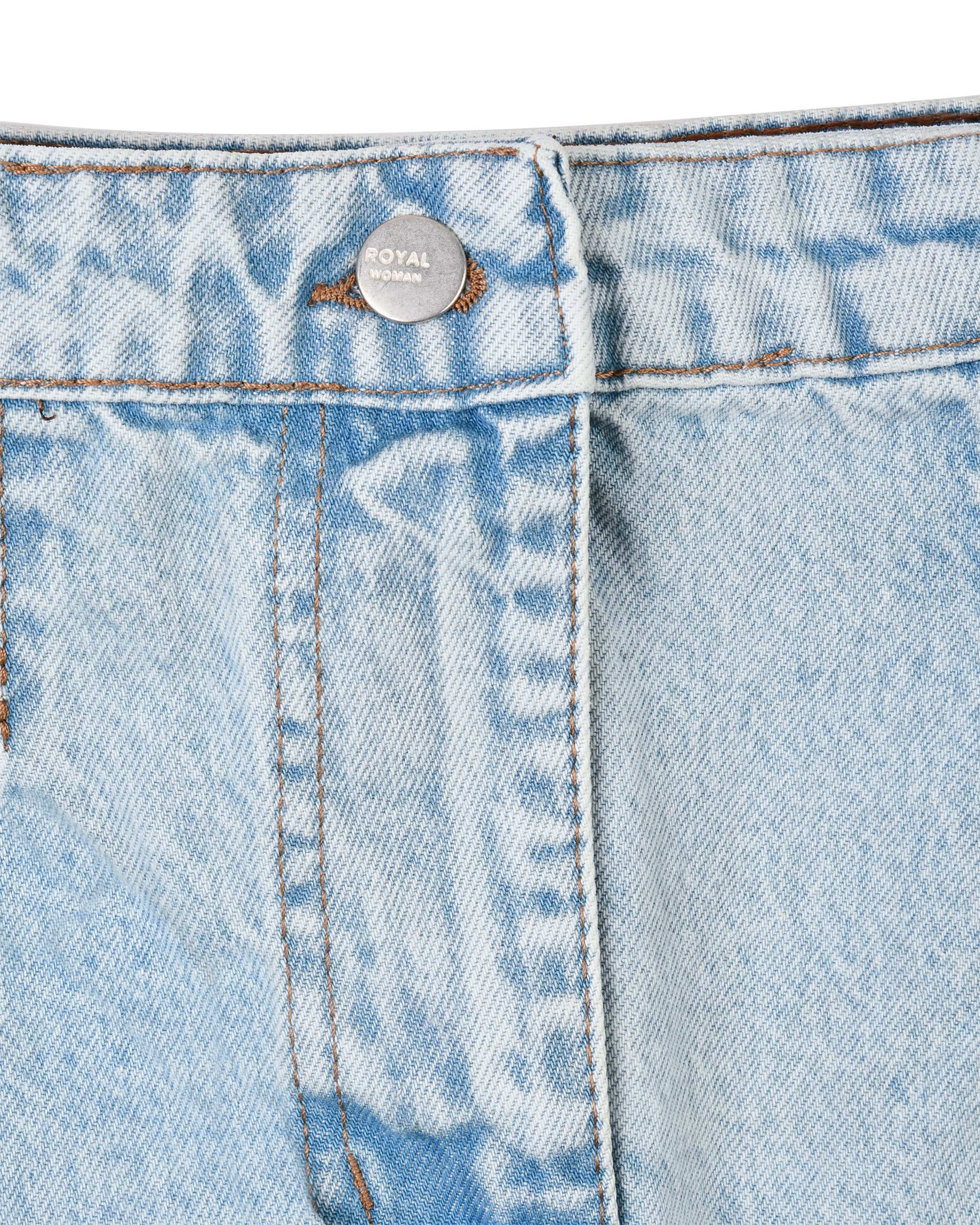 دامن زنانه جین قد 90 آبی روشن رویال جین Royal Jeans کد 51390