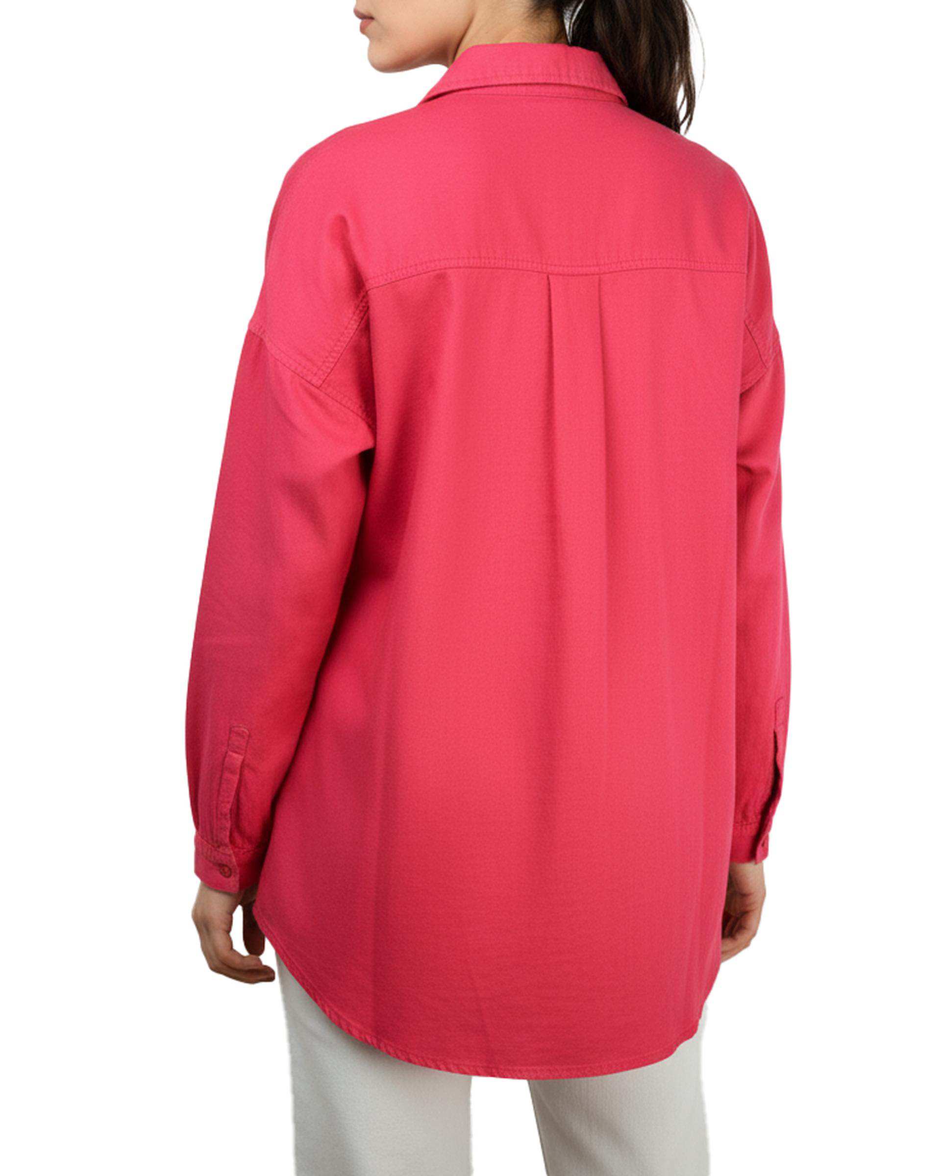 شومیز زنانه کتان قد 75 سرخابی رویال جین Royal Jeans کد 112746