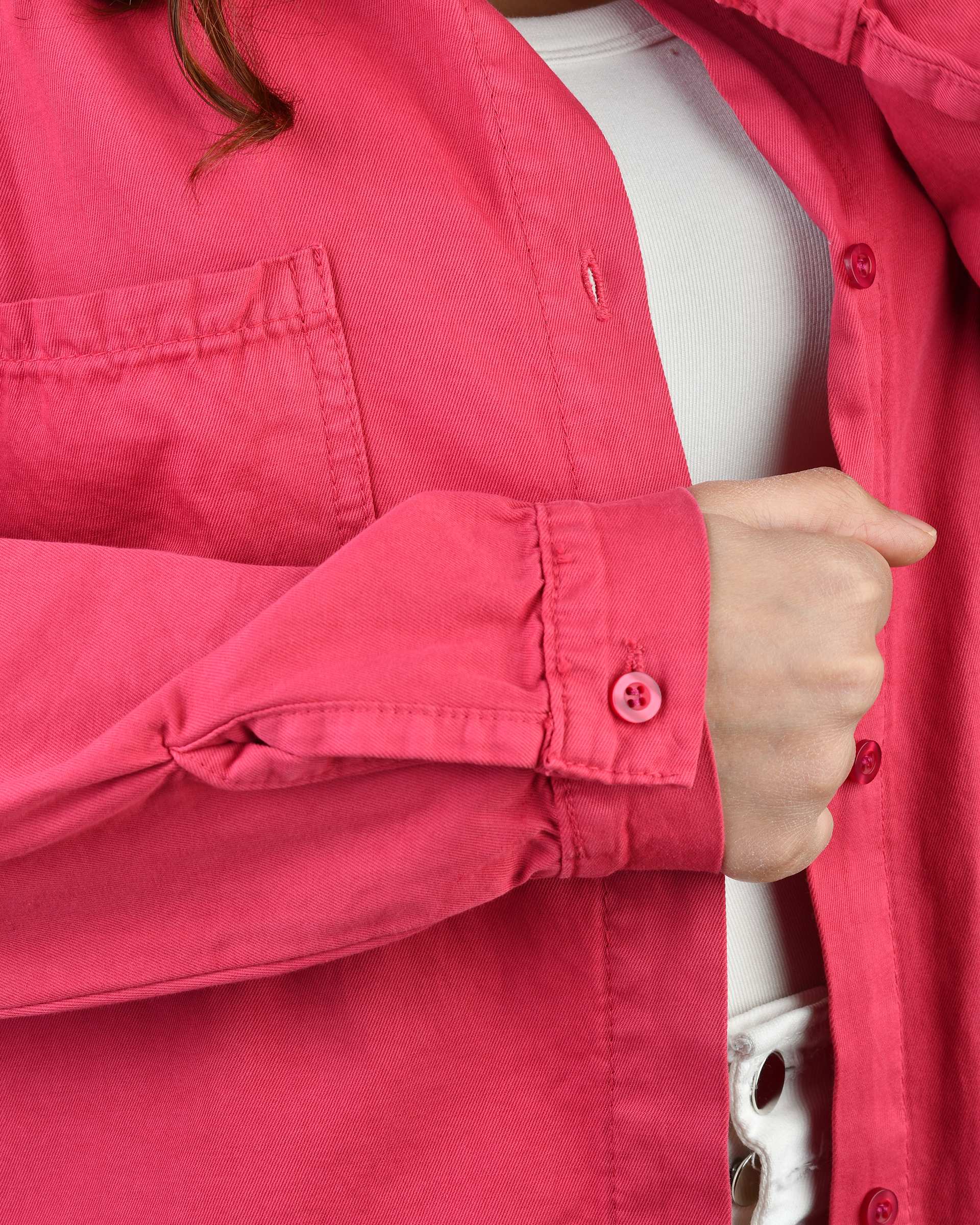 شومیز زنانه کتان قد 75 سرخابی رویال جین Royal Jeans کد 112746