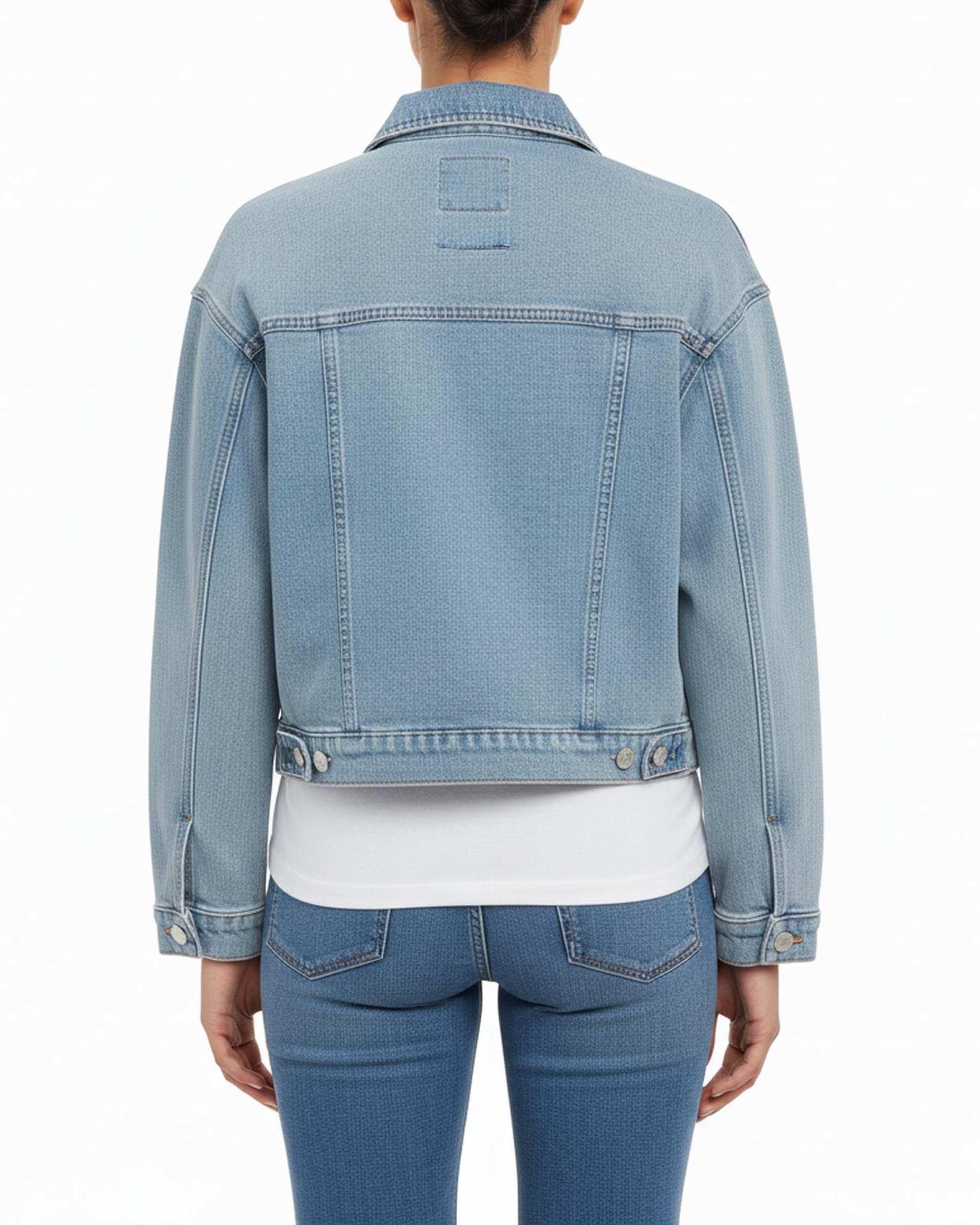 کت زنانه جین کوتاه قد 50 آبی روشن رویال جین Royal Jeans کد 5286