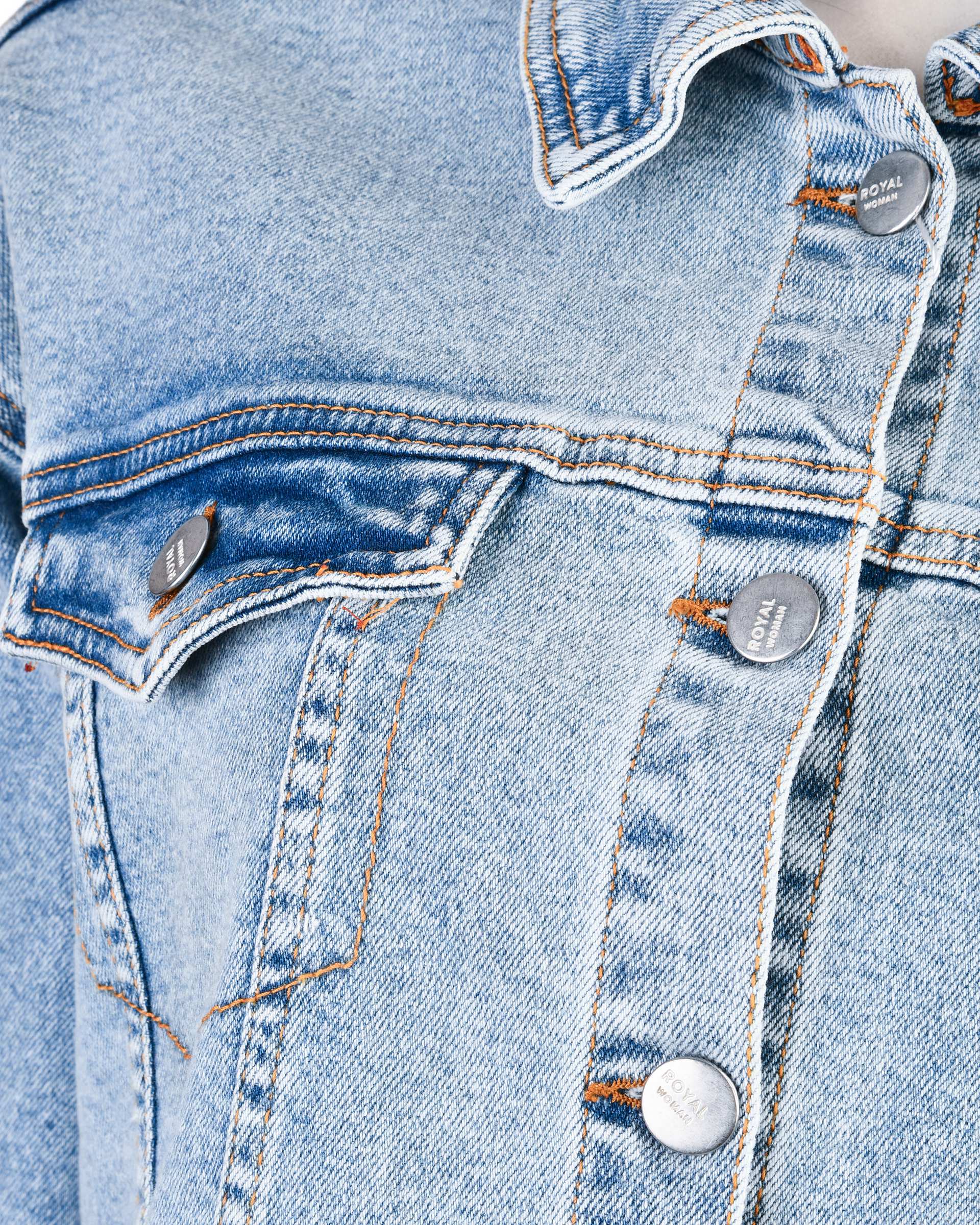 کت زنانه جین کوتاه قد 50 آبی روشن رویال جین Royal Jeans کد 5286