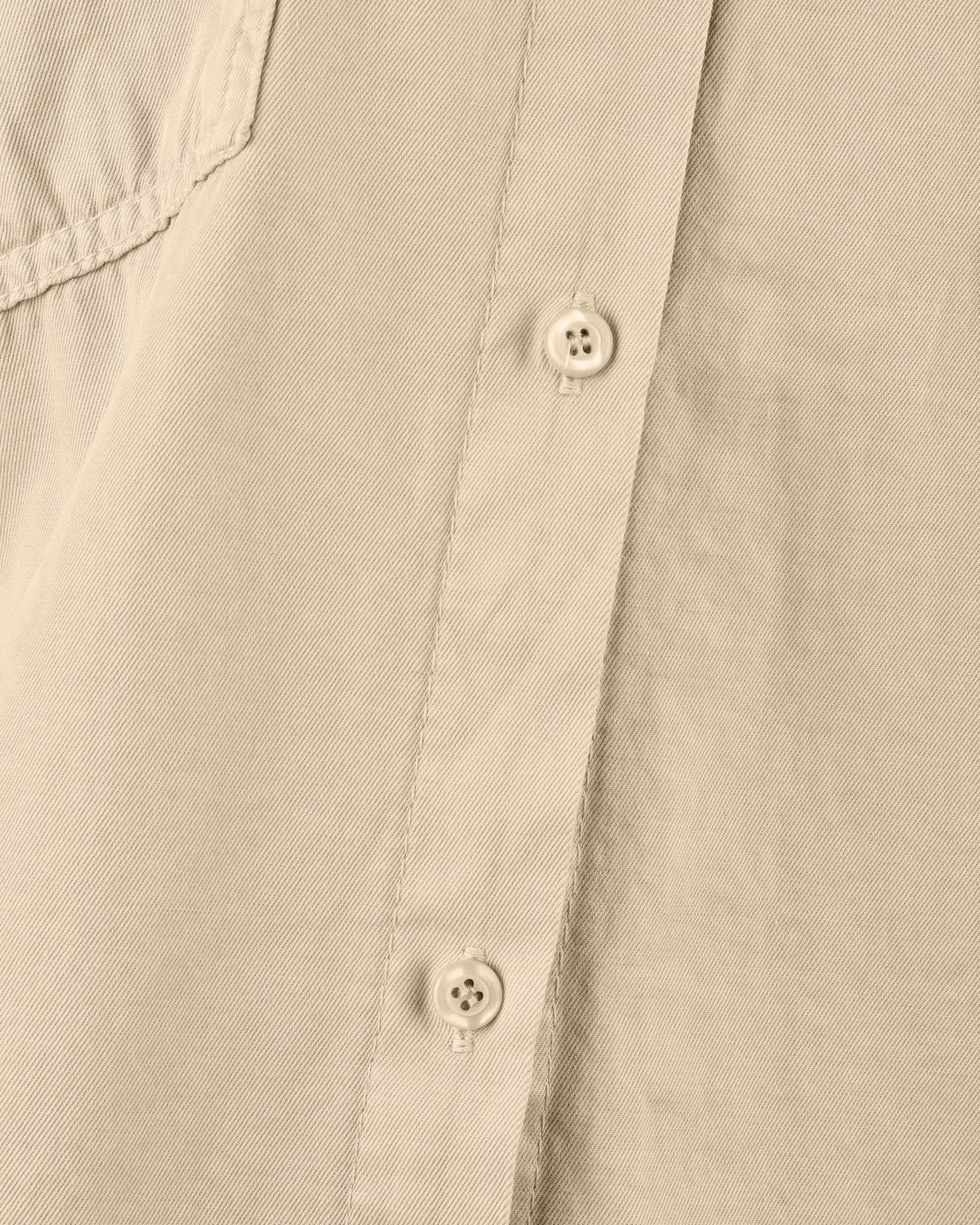 شومیز زنانه کتان قد 75 کرم تیره رویال جین Royal Jeans کد 000142