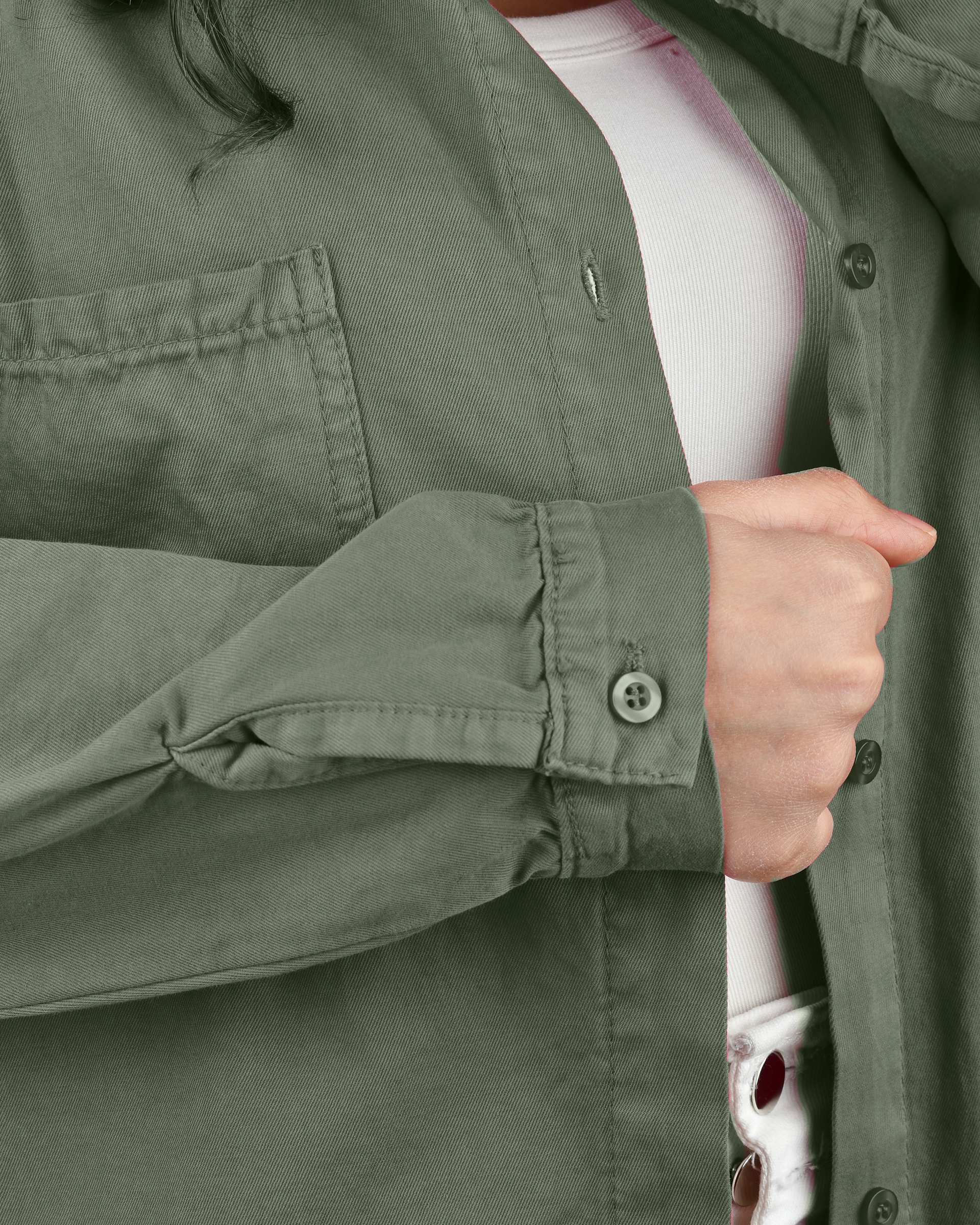 شومیز زنانه کتان بغل چاک دار قد 70 سبز سدری رویال جین Royal Jeans کد 000811