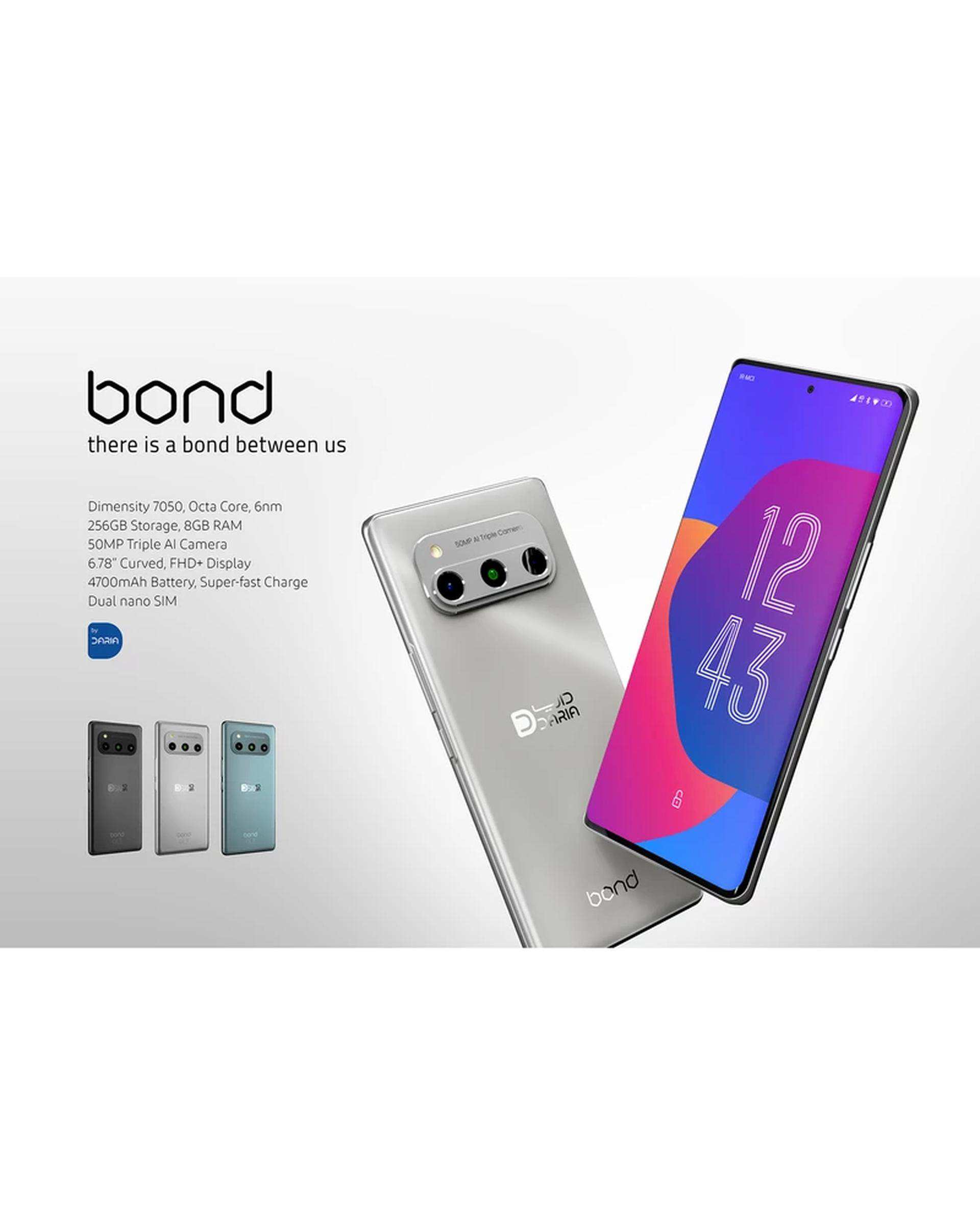 گوشی موبایل داریا مدل bond 5G دو سیم کارت ظرفیت 256 گیگابایت و رم 8 گیگابایت نقره ای