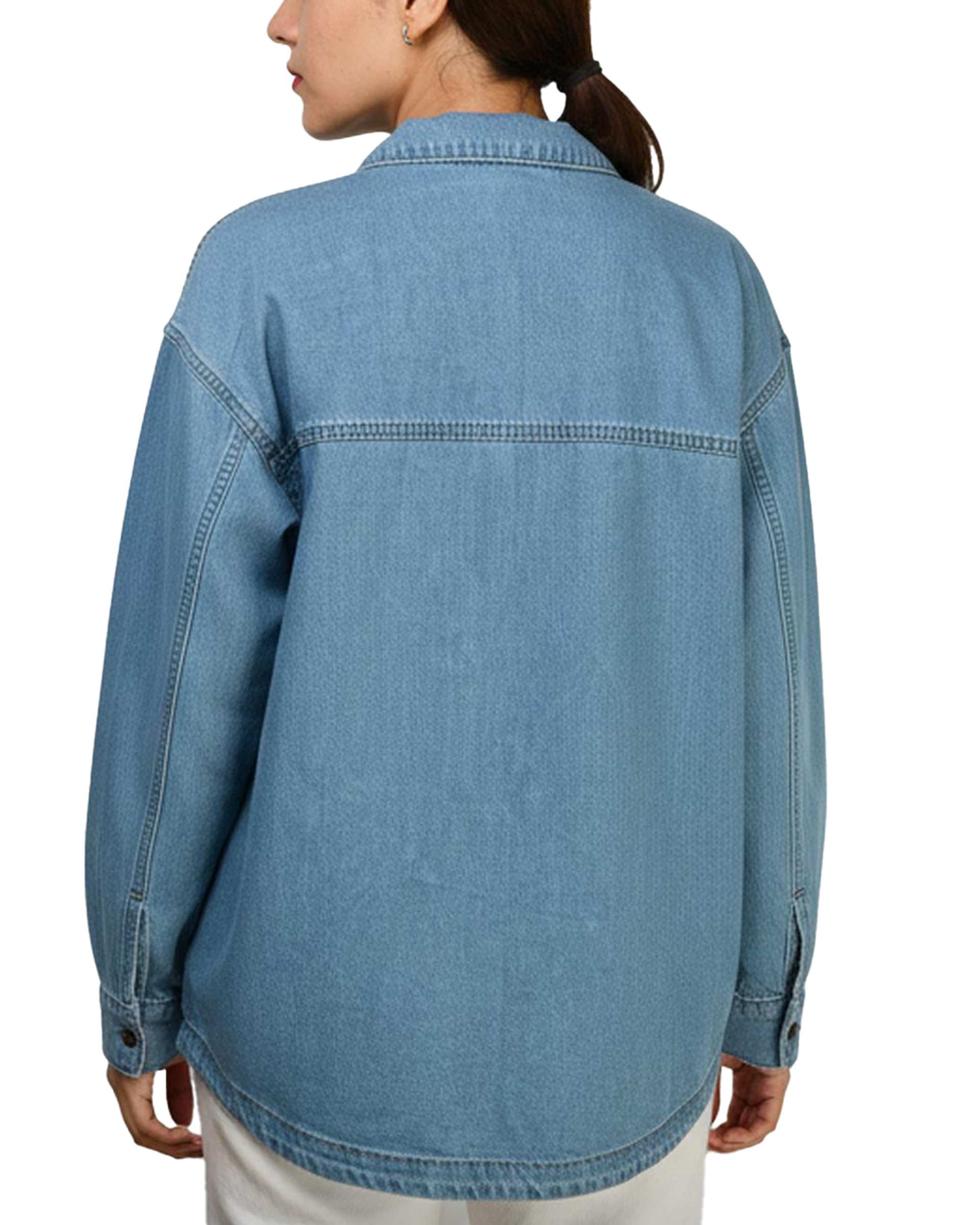 شومیز زنانه جین پایین هلال قد 75 آبی رویال جین Royal Jeans کد 521323