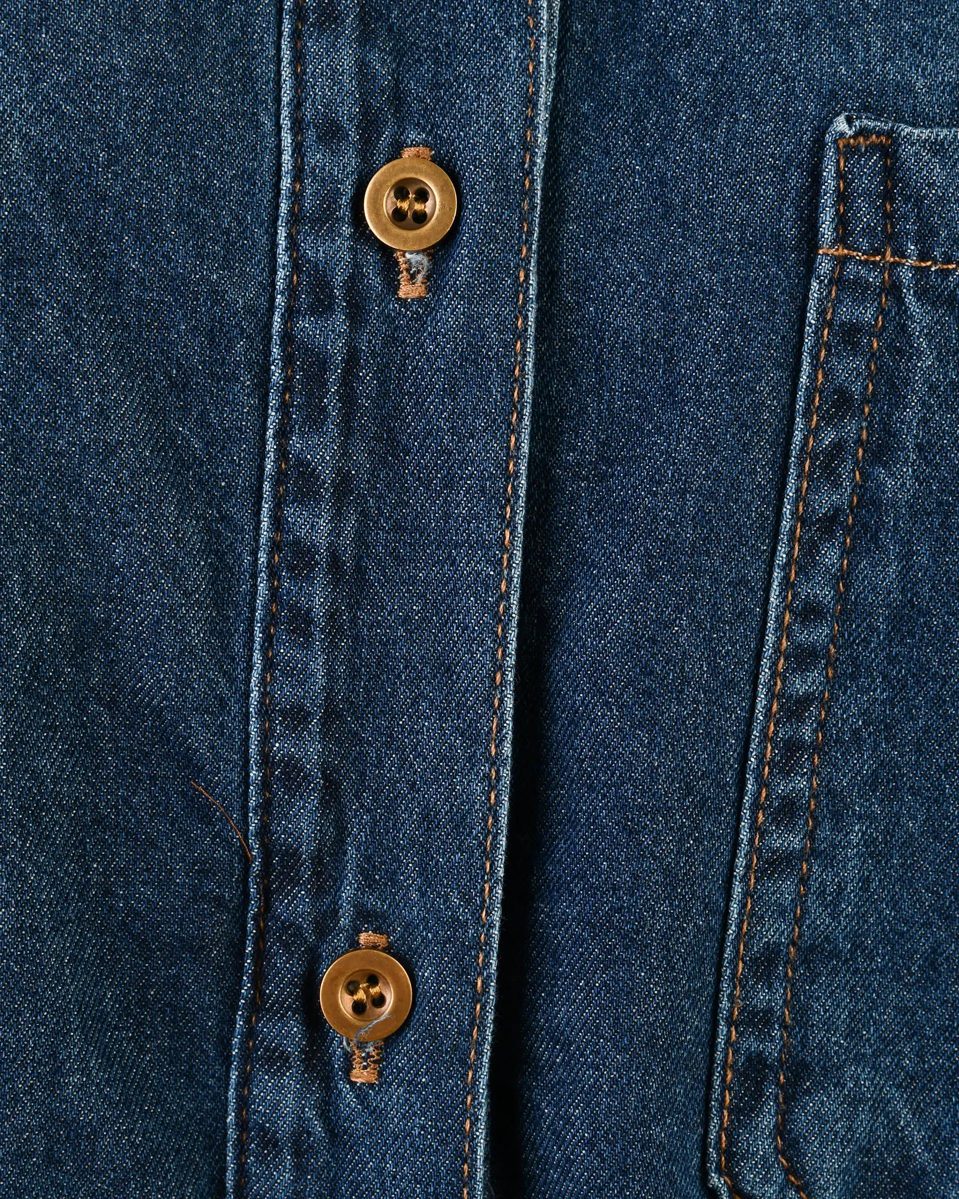 شومیز جین زنانه پایین هلال قد 70 آبی تیره رویال جین Royal Jeans کد 203414