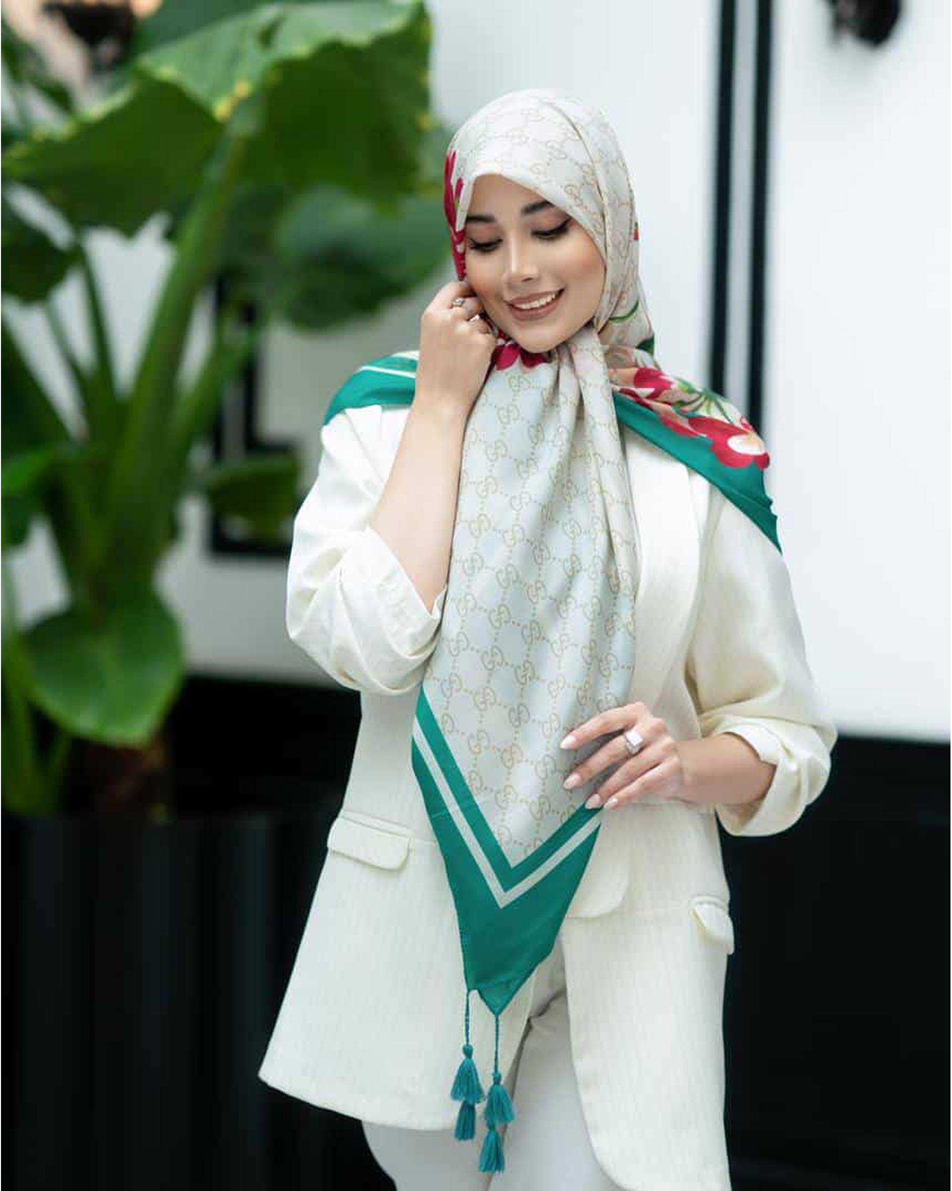 روسری زنانه نخی جی دو GIDO طرح گوچی کد 01