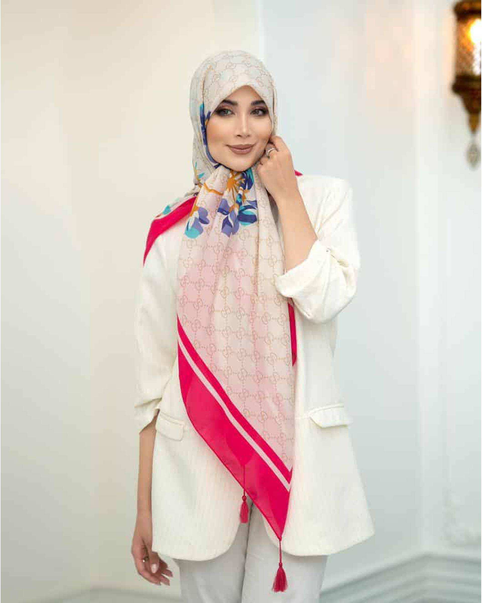 روسری زنانه نخی جی دو GIDO طرح گوچی کد 04
