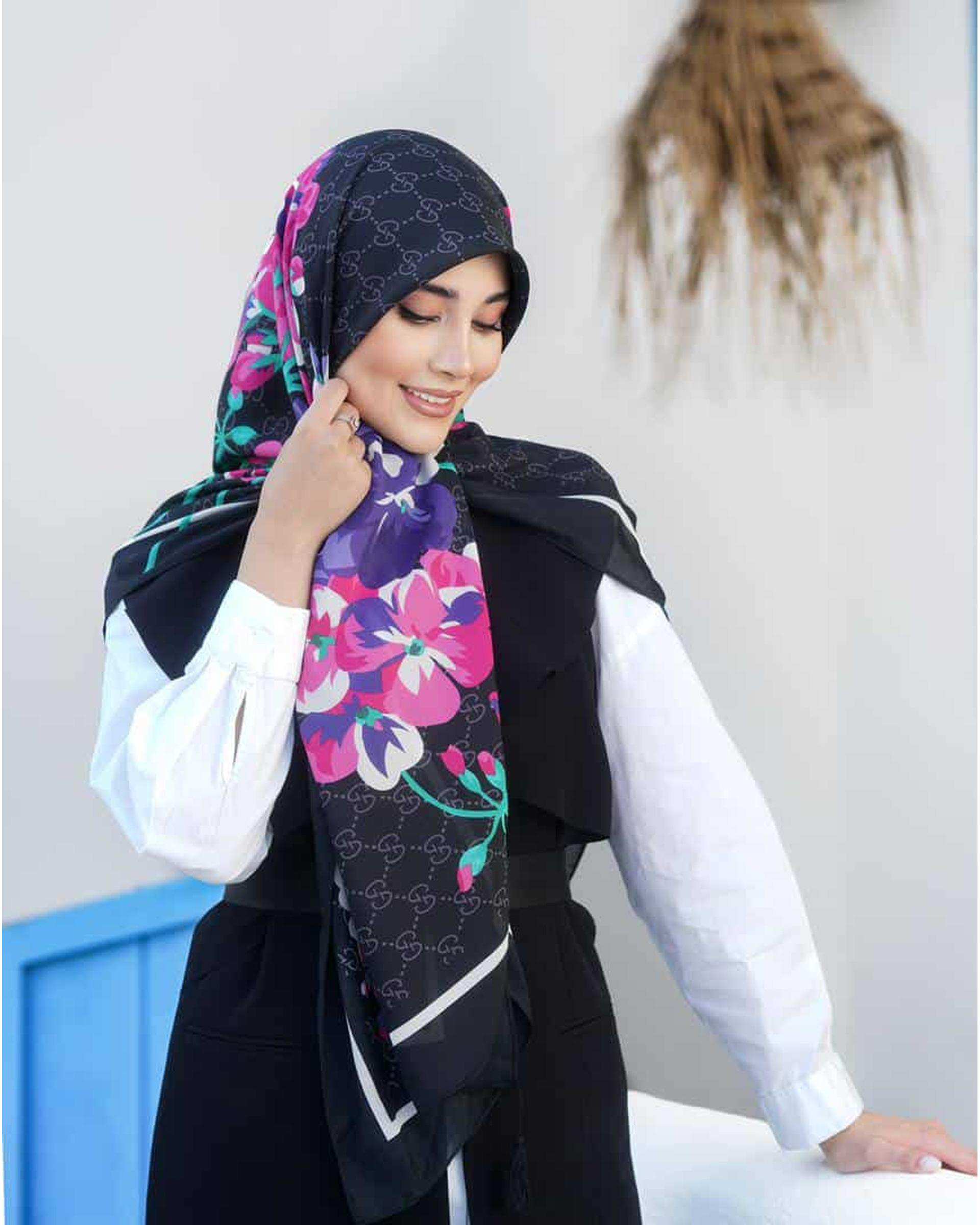 روسری زنانه نخی جی دو GIDO طرح گوچی کد 05