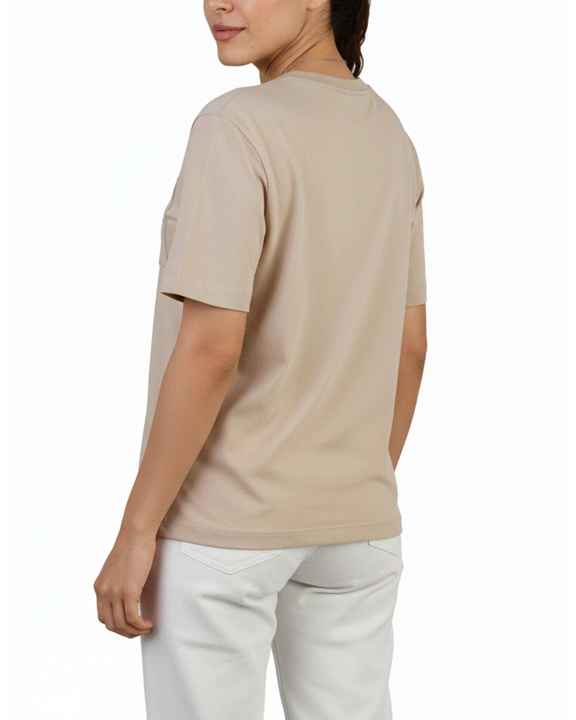 تی شرت زنانه نخی یقه گرد استخوانی جی پی ای JPA طرح GIVE YOURSELF TIME کد 4012013035