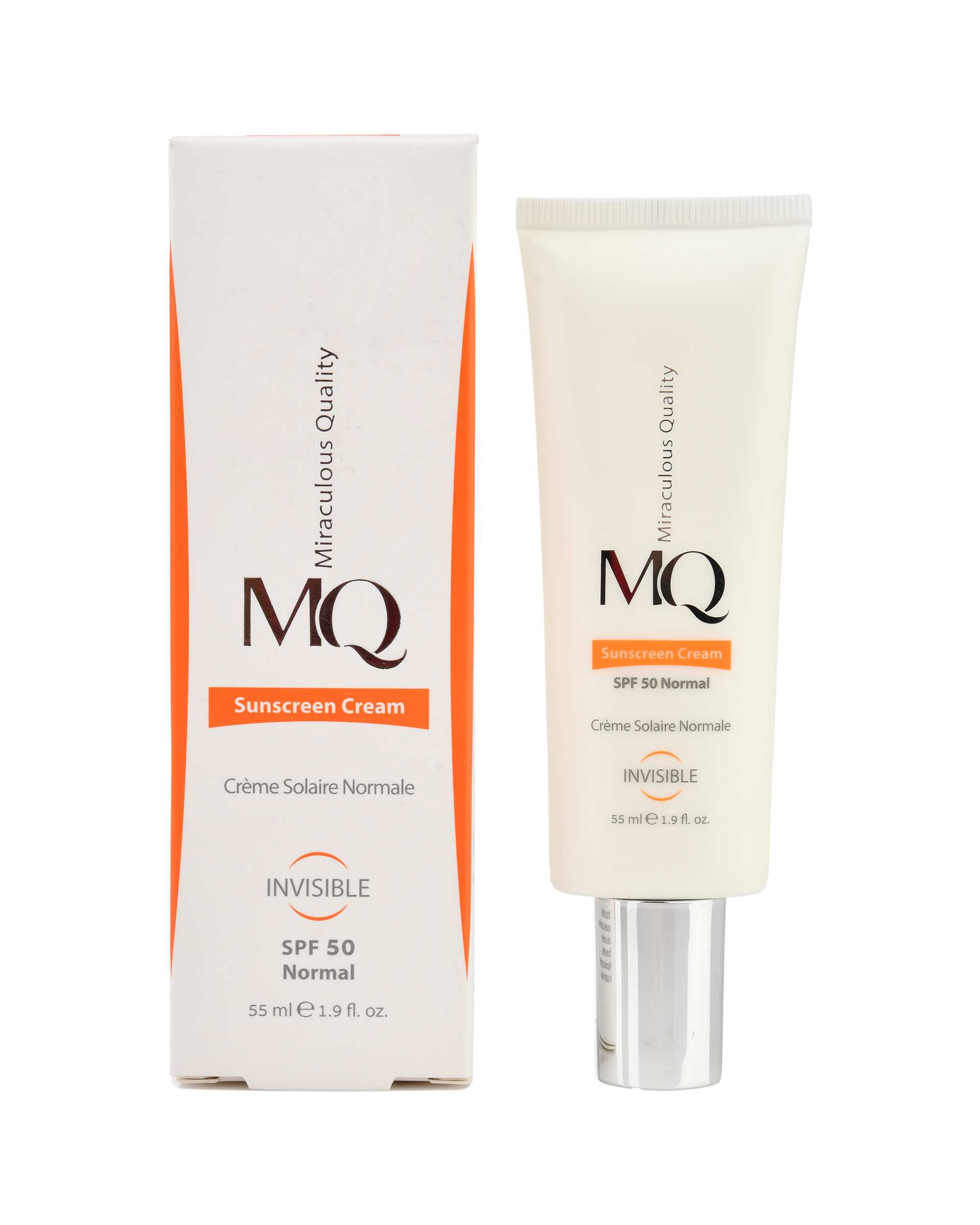 کرم ضد آفتاب بی رنگ SPF50 ام کیو MQ  مناسب پوست نرمال 55ml