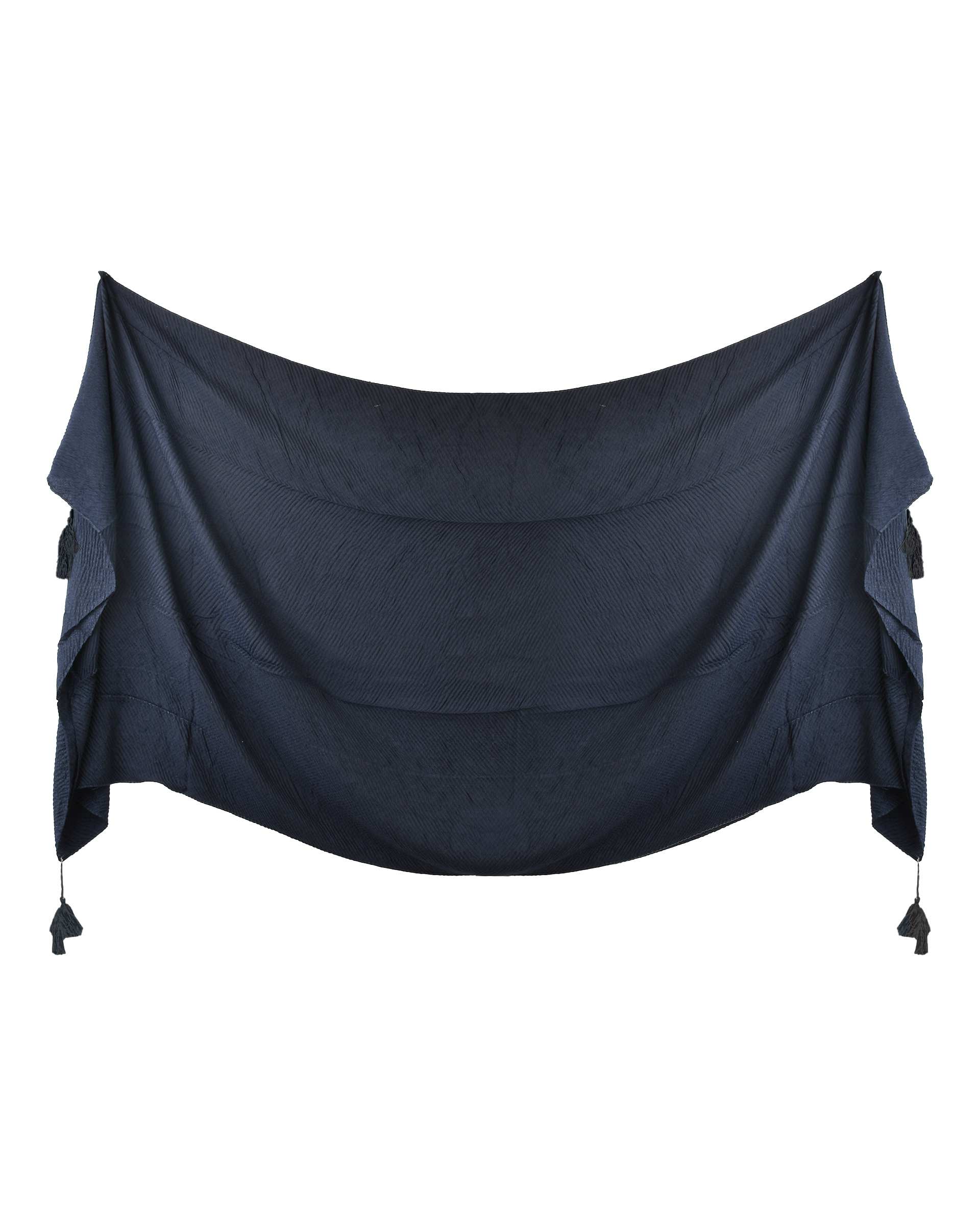 شال زنانه پلیسه سرمه ای روزانا