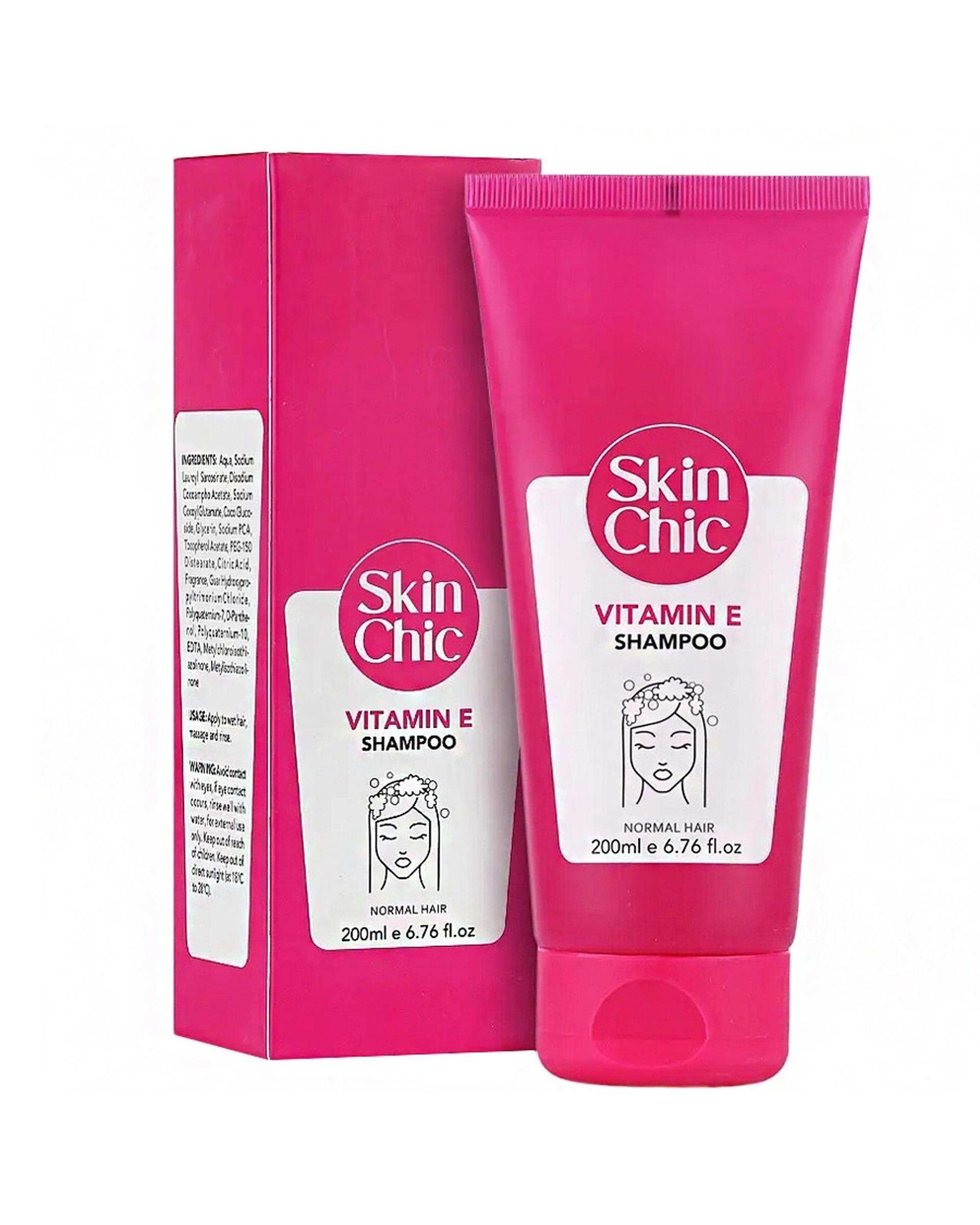 شامپو موهای رنگ شده اسکین شیک Skin Chic حاوی ویتامین E حجم 200ml