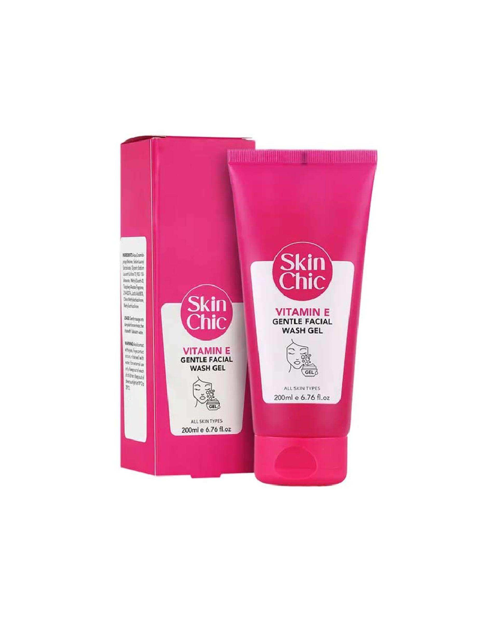 ژل شستشوی صورت اسکین شیک Skin Chic حاوی ویتامین E حجم 200ml