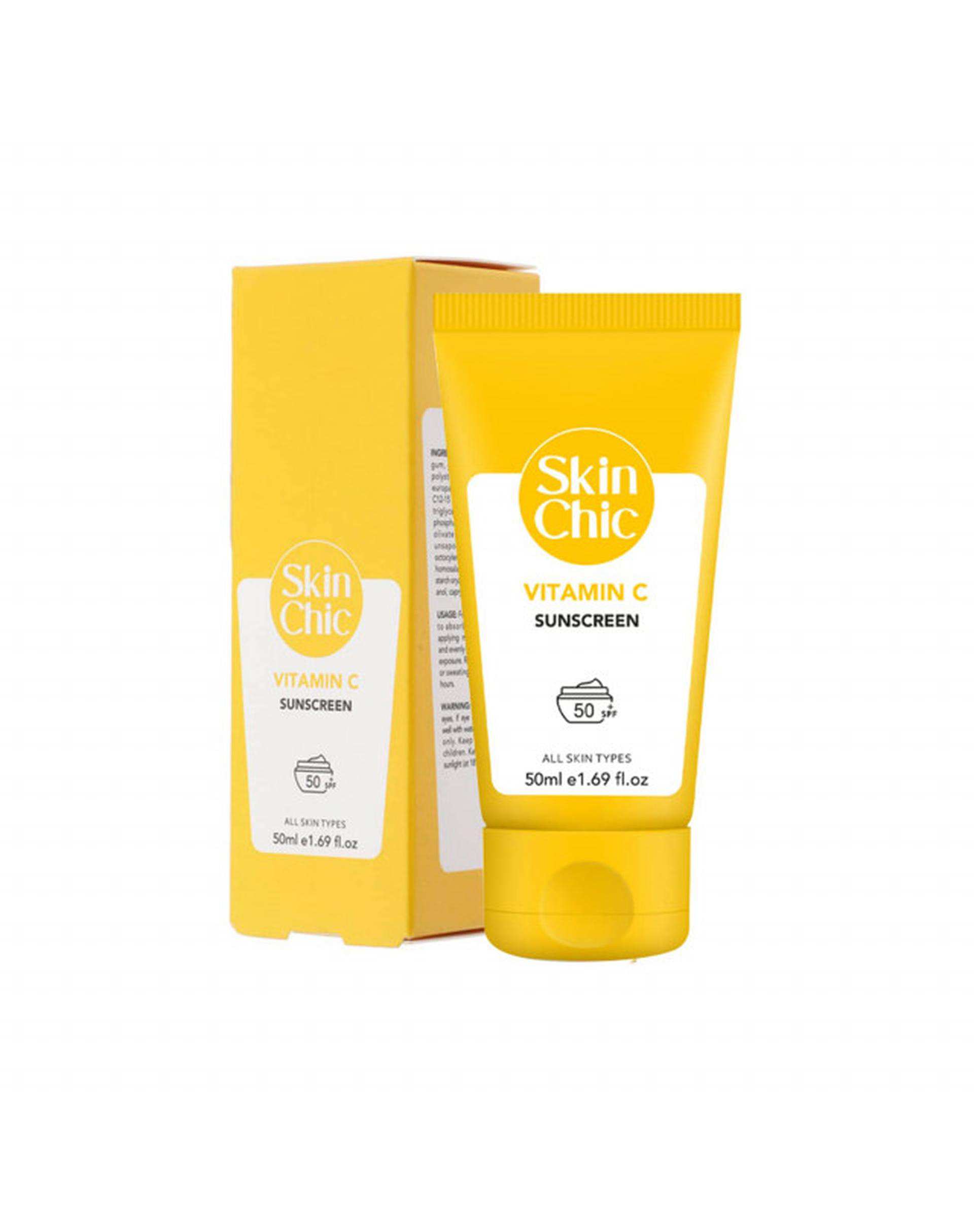 کرم ضد آفتاب SPF50 اسکین شیک Skin Chic حاوی ویتامین C