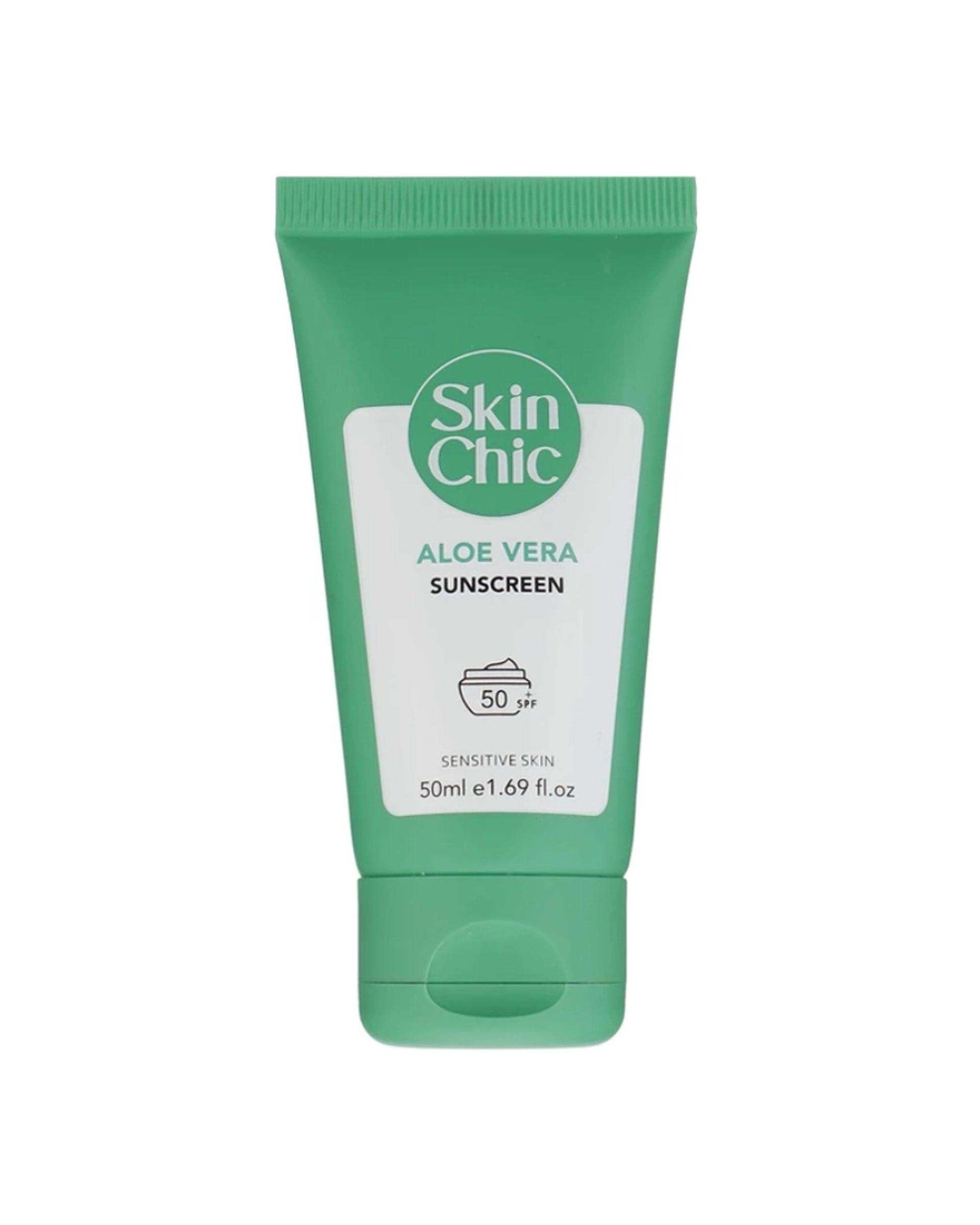 کرم ضد آفتاب SPF50 اسکین شیک Skin Chic حاوی عصاره آلوئه ورا 50ml