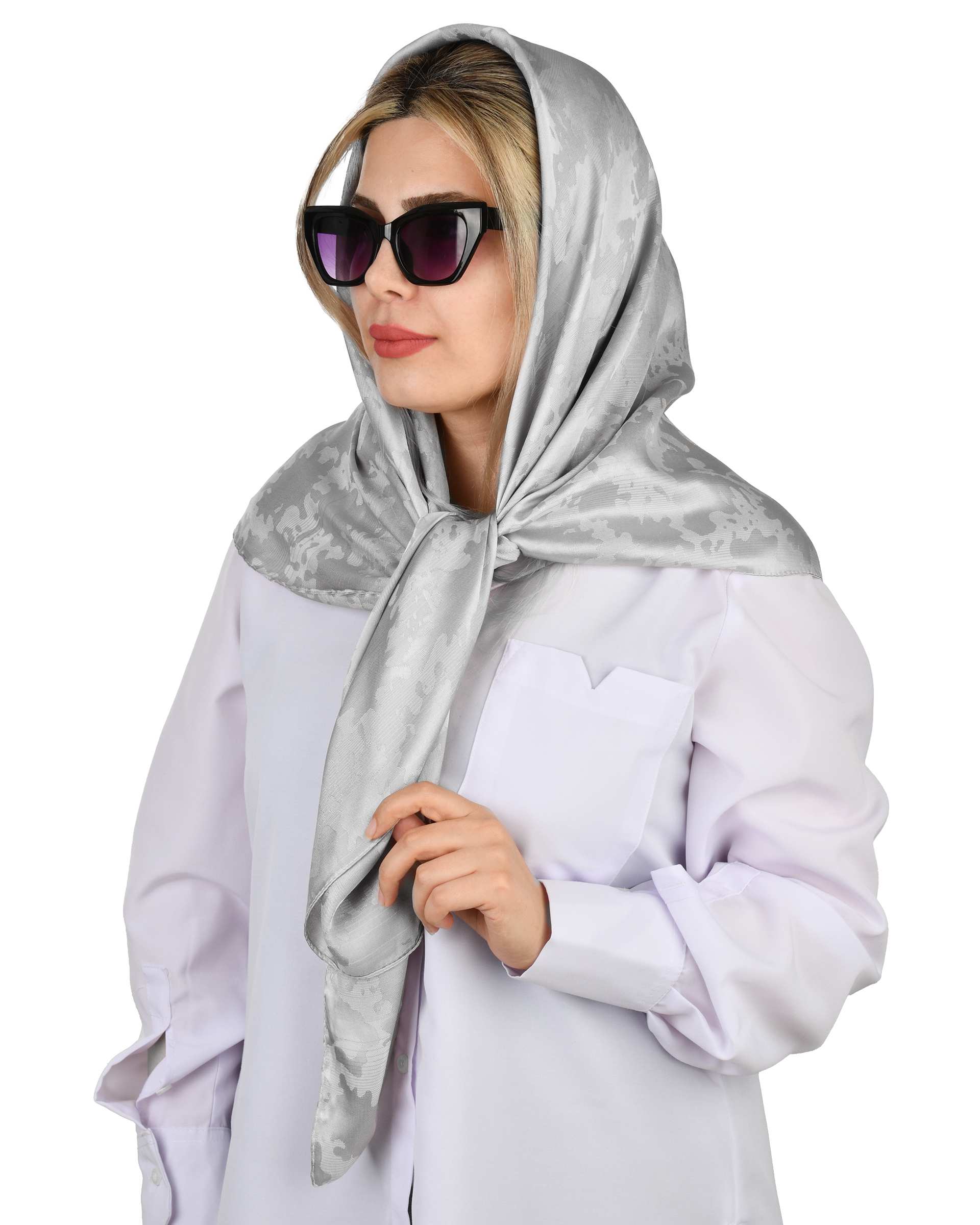 روسری زنانه طوسی آماهی Amahi مدل Rozana14