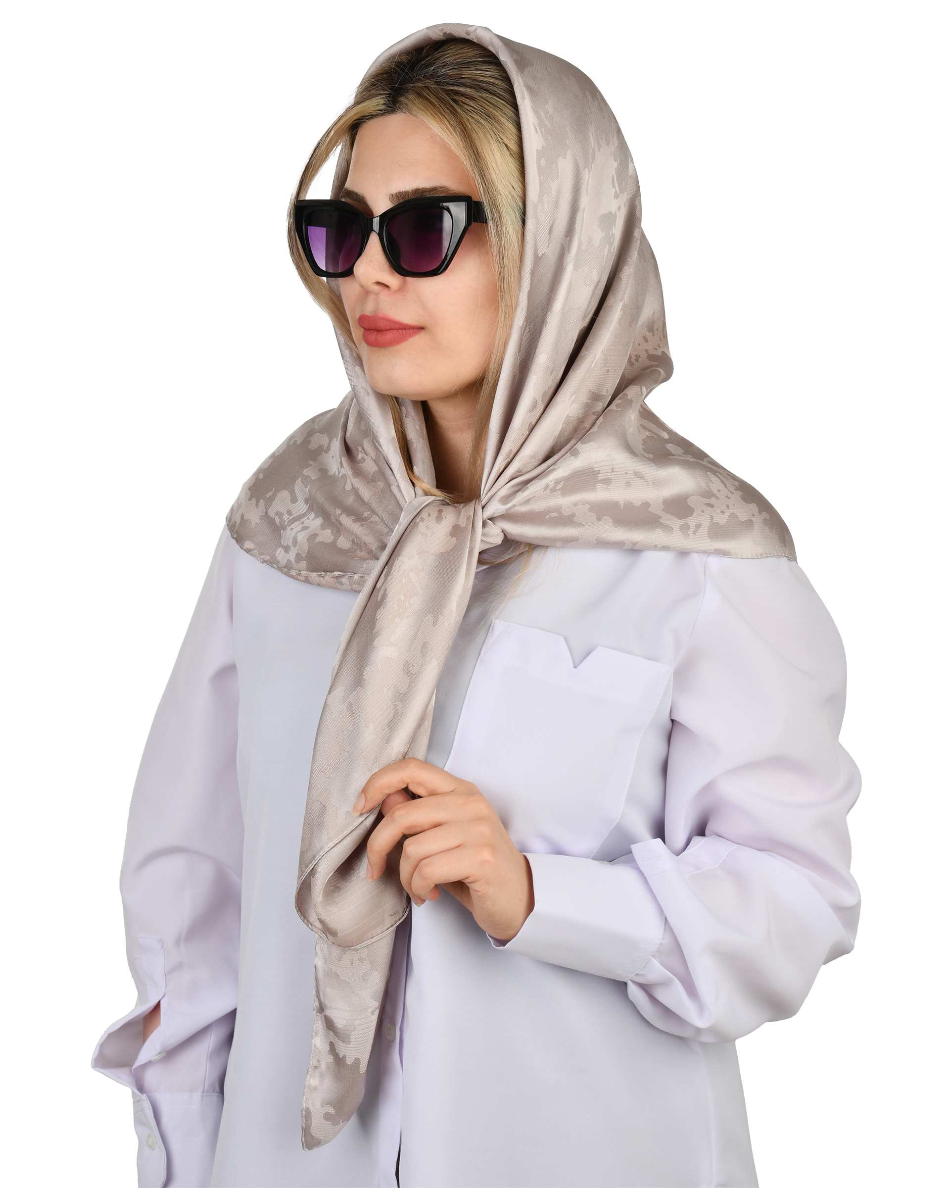 روسری زنانه بژ آماهی Amahi مدل Rozana15