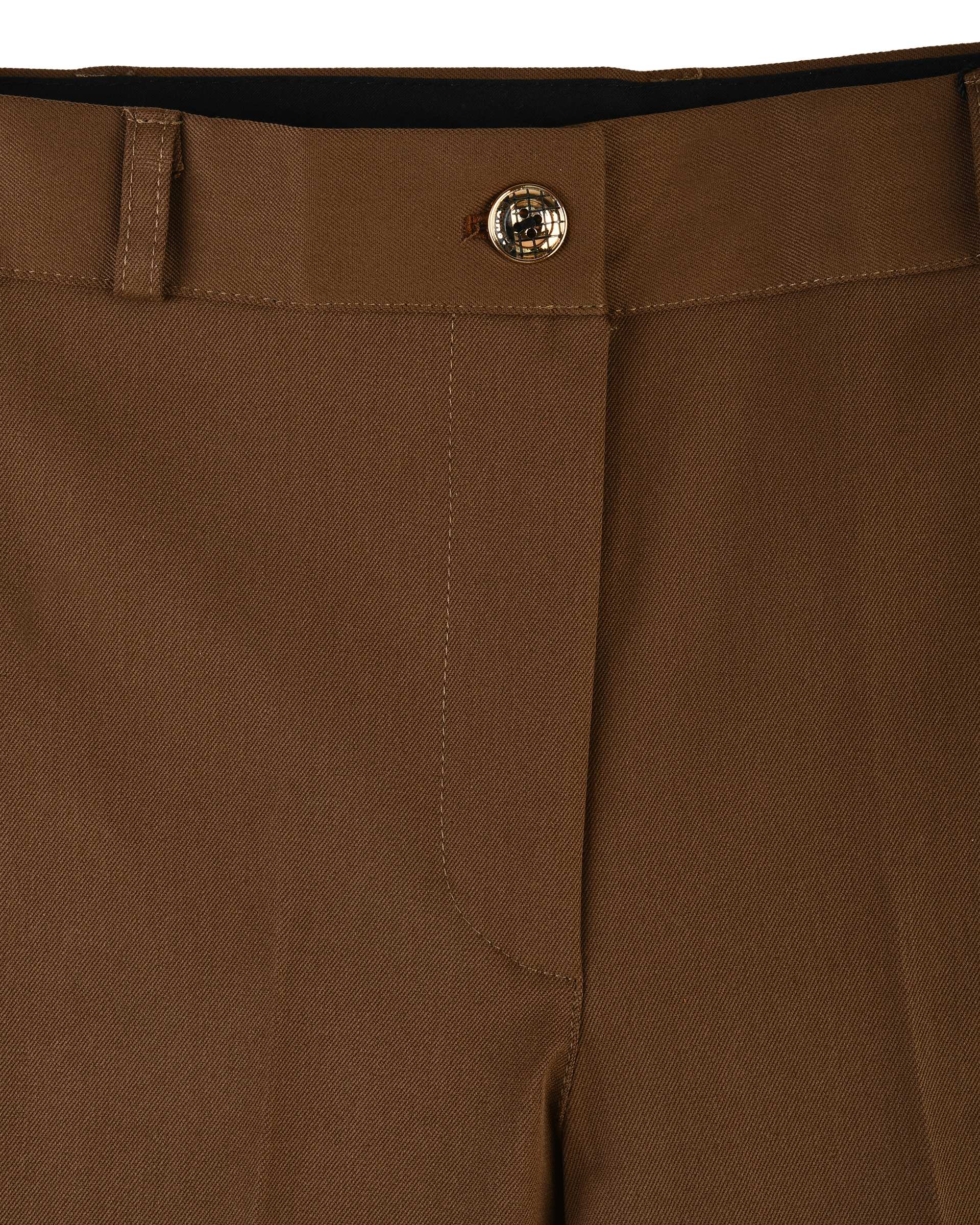 شلوار زنانه گاباردین دمپا گشاد شکلاتی آماهی Amahi