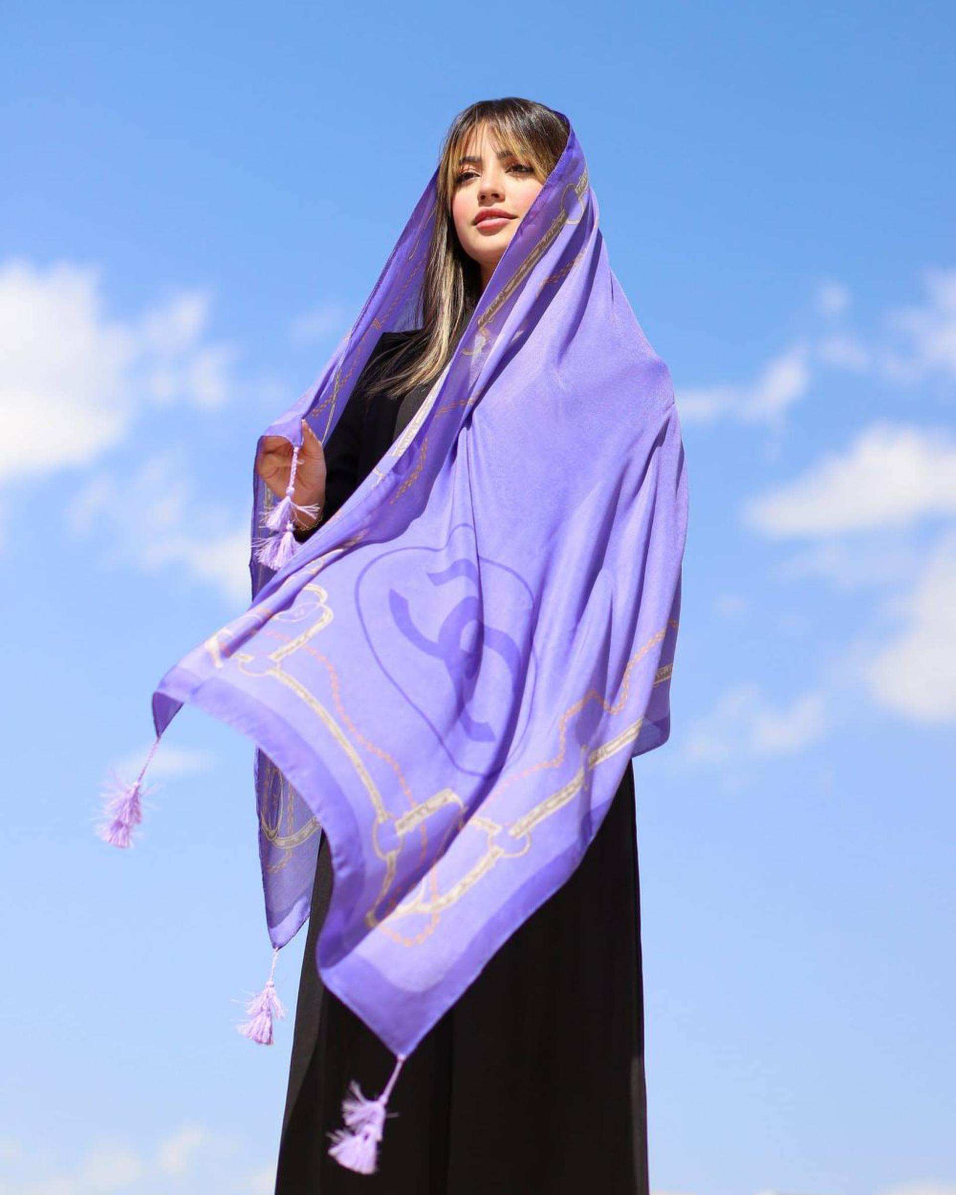 شال زنانه نخی بنفش طوسی آماهی Amahi کد AA502