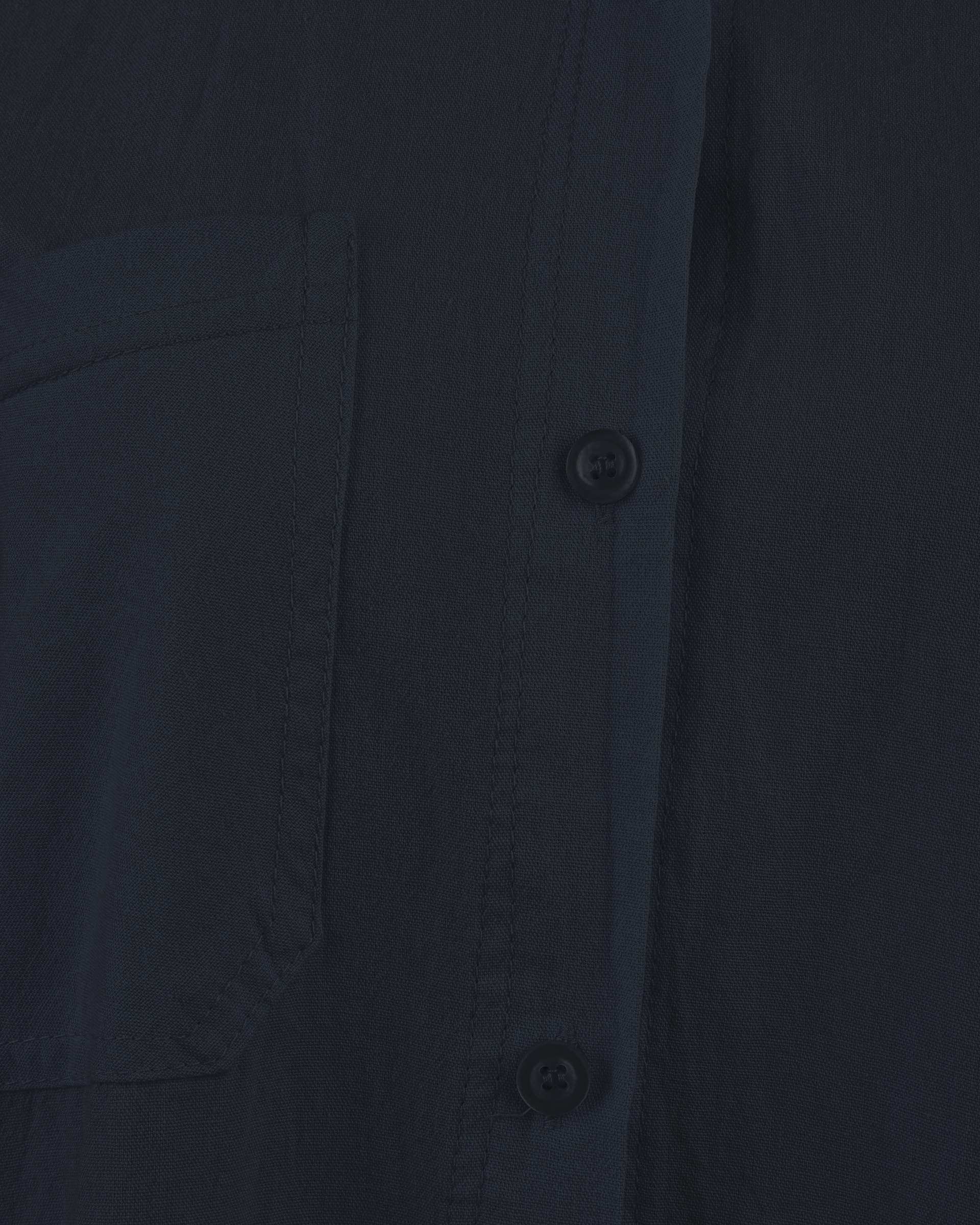 شومیز زنانه کتان کاغذی سرمه ای آماهی Amahi