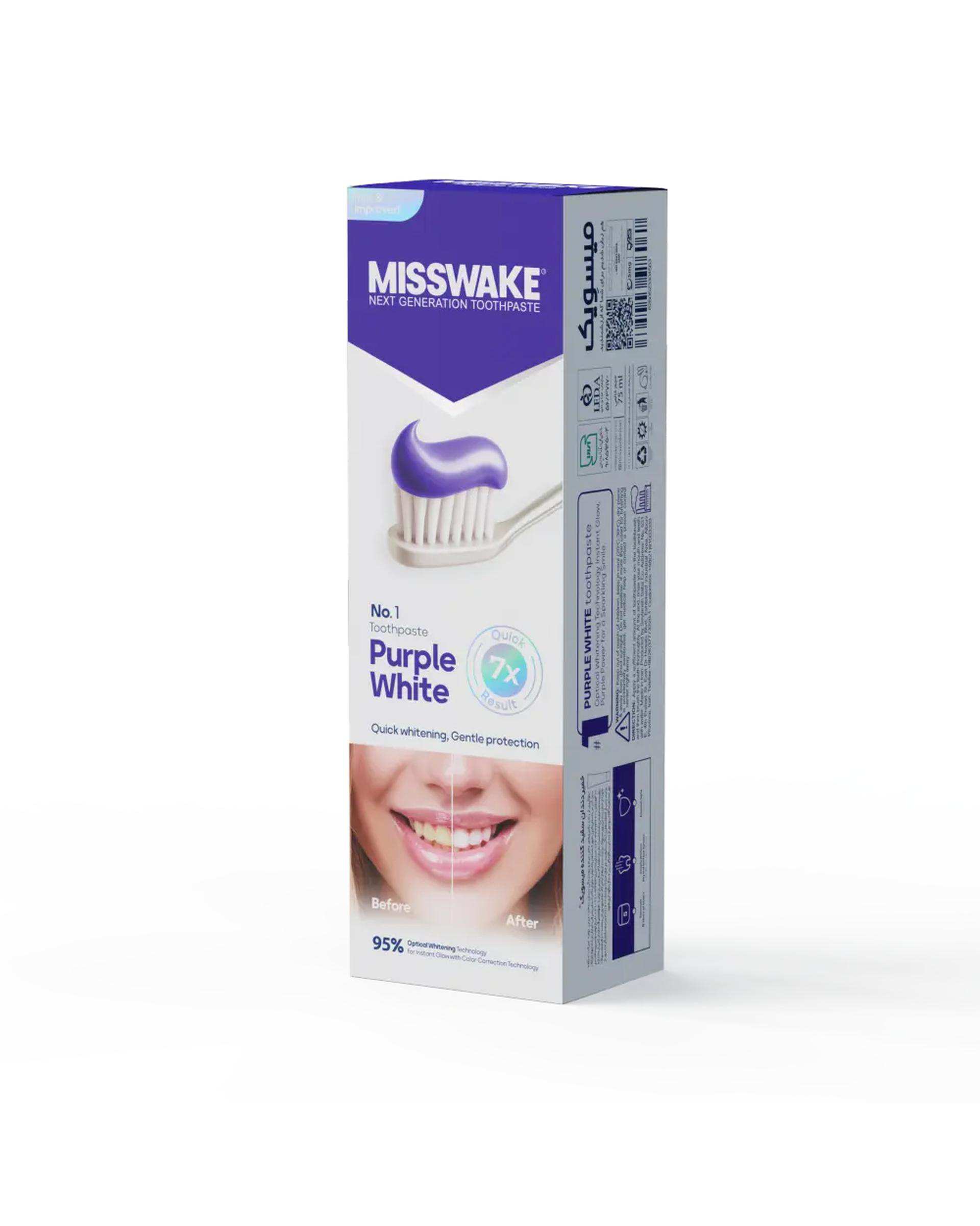 خمیر دندان ضد زردی 75 میل میسویک Misswake حجم 75ml