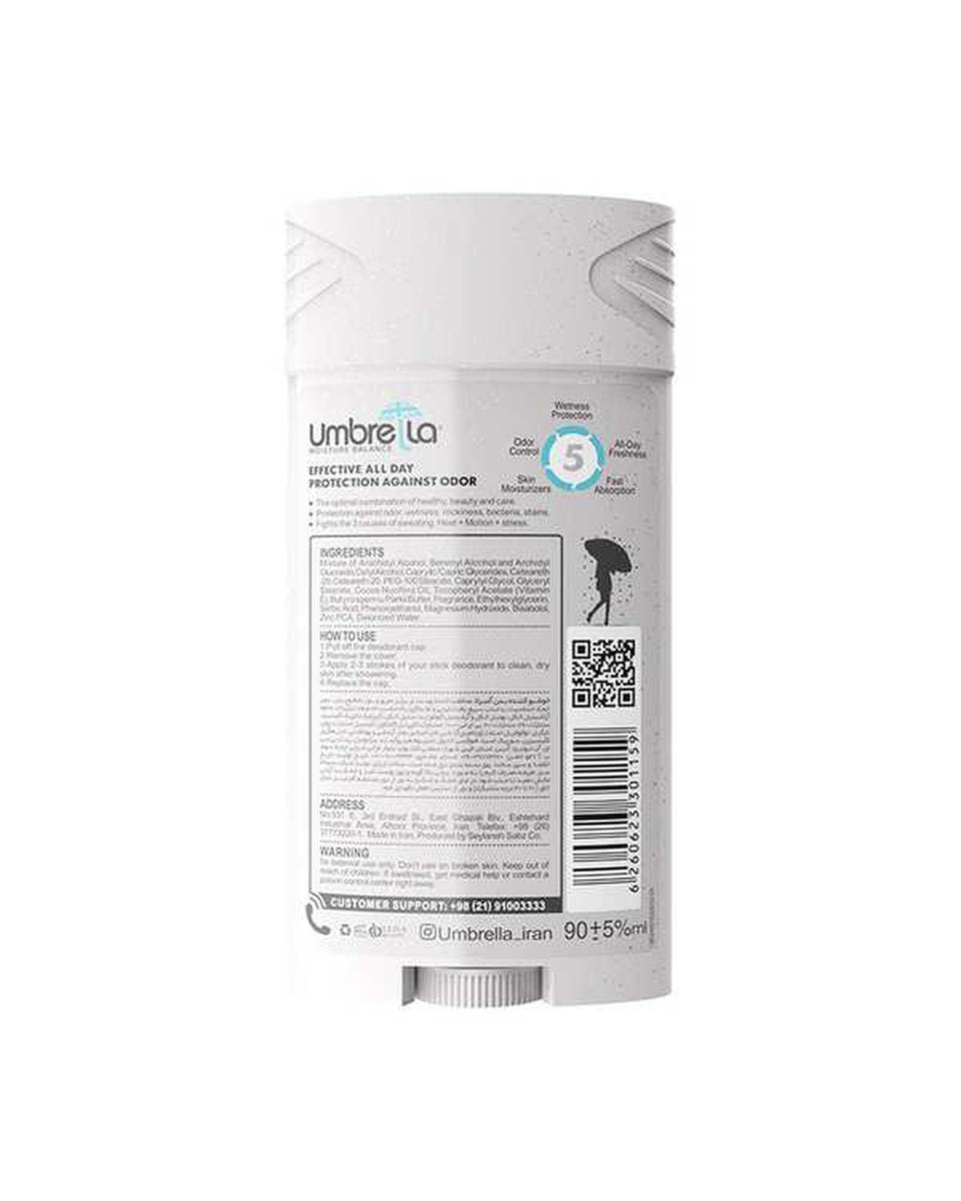 مام استیک ضد تعریق زنانه اسنو سفید آمبرلا Umbrella حجم 90ml