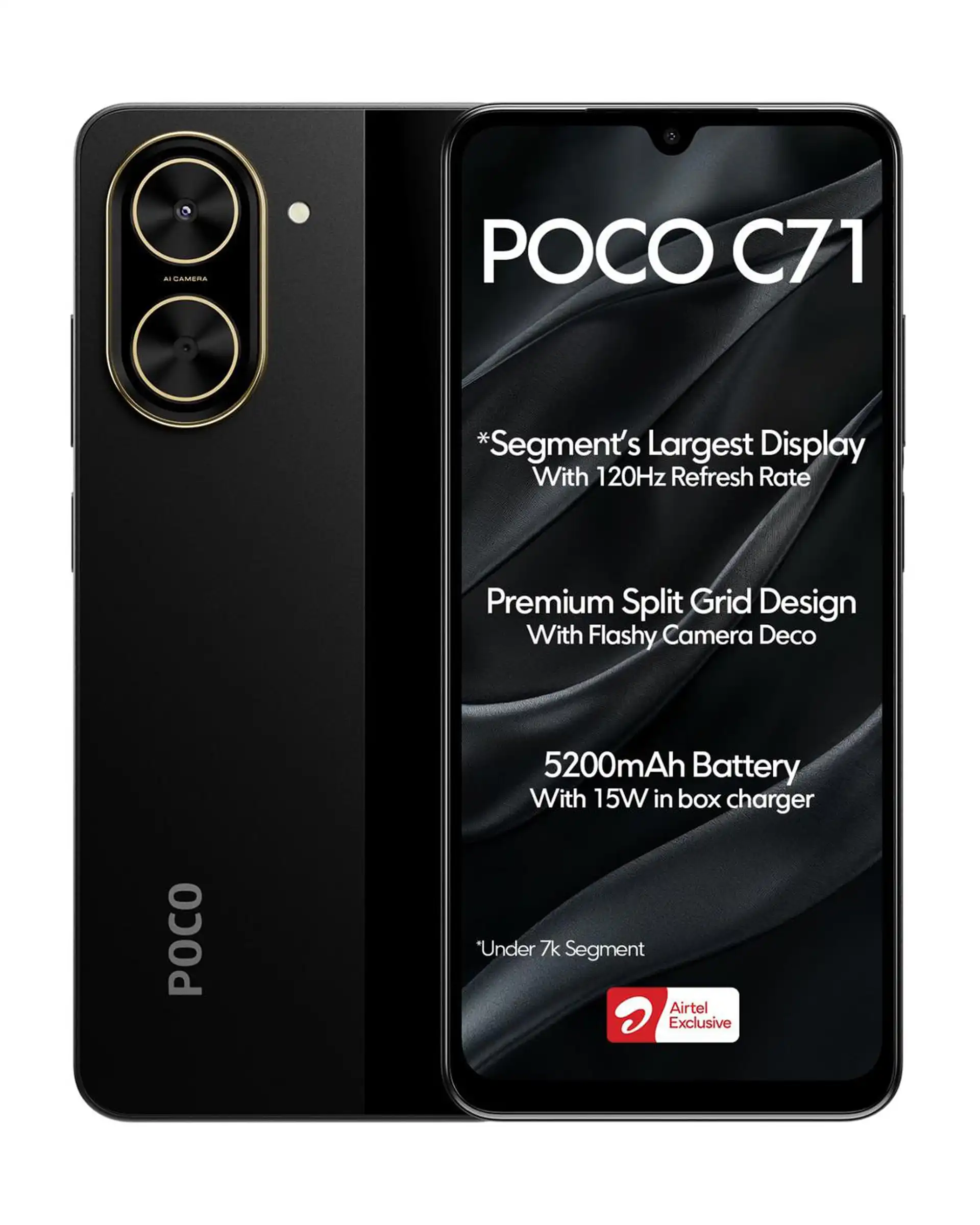 گوشی موبایل شیائومی مدل Poco C71 دو سیم کارت ظرفیت ۱۲۸ گیگابایت و رم ۴ گیگابایت مشکی
