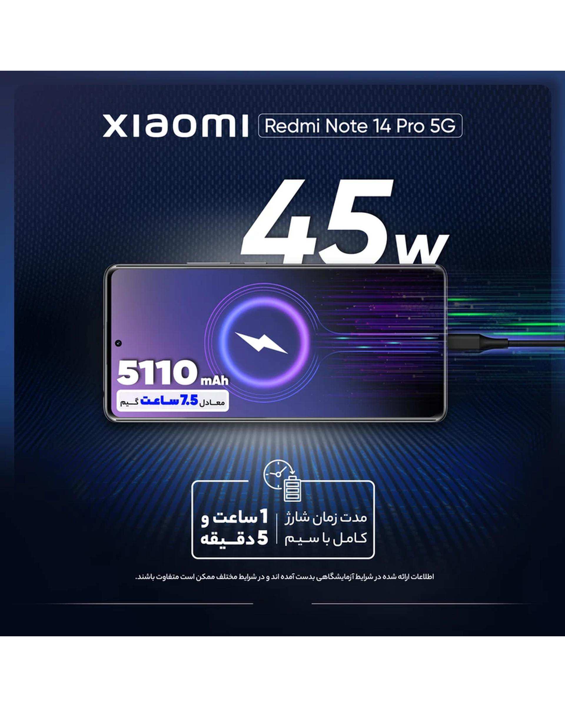 گوشی موبایل شیائومی مدل Redmi Note 14 Pro 5G ظرفیت ۵۱۲ گیگابایت رم ۱۲ گیگابایت مشکی