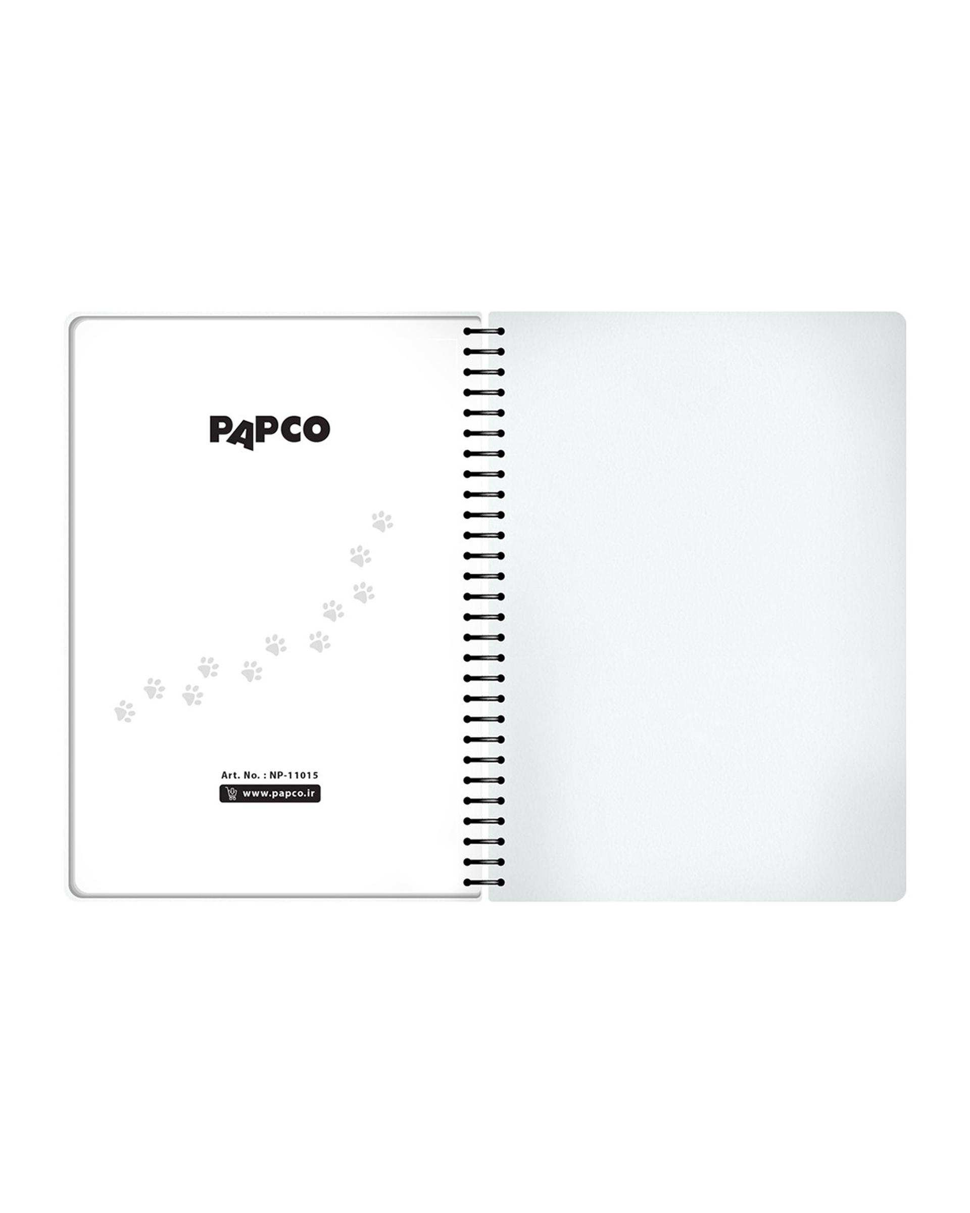 دفتر یادداشت سیمی 100 برگ سایز B5 پاپکو Papco طرح بلک اند وایت