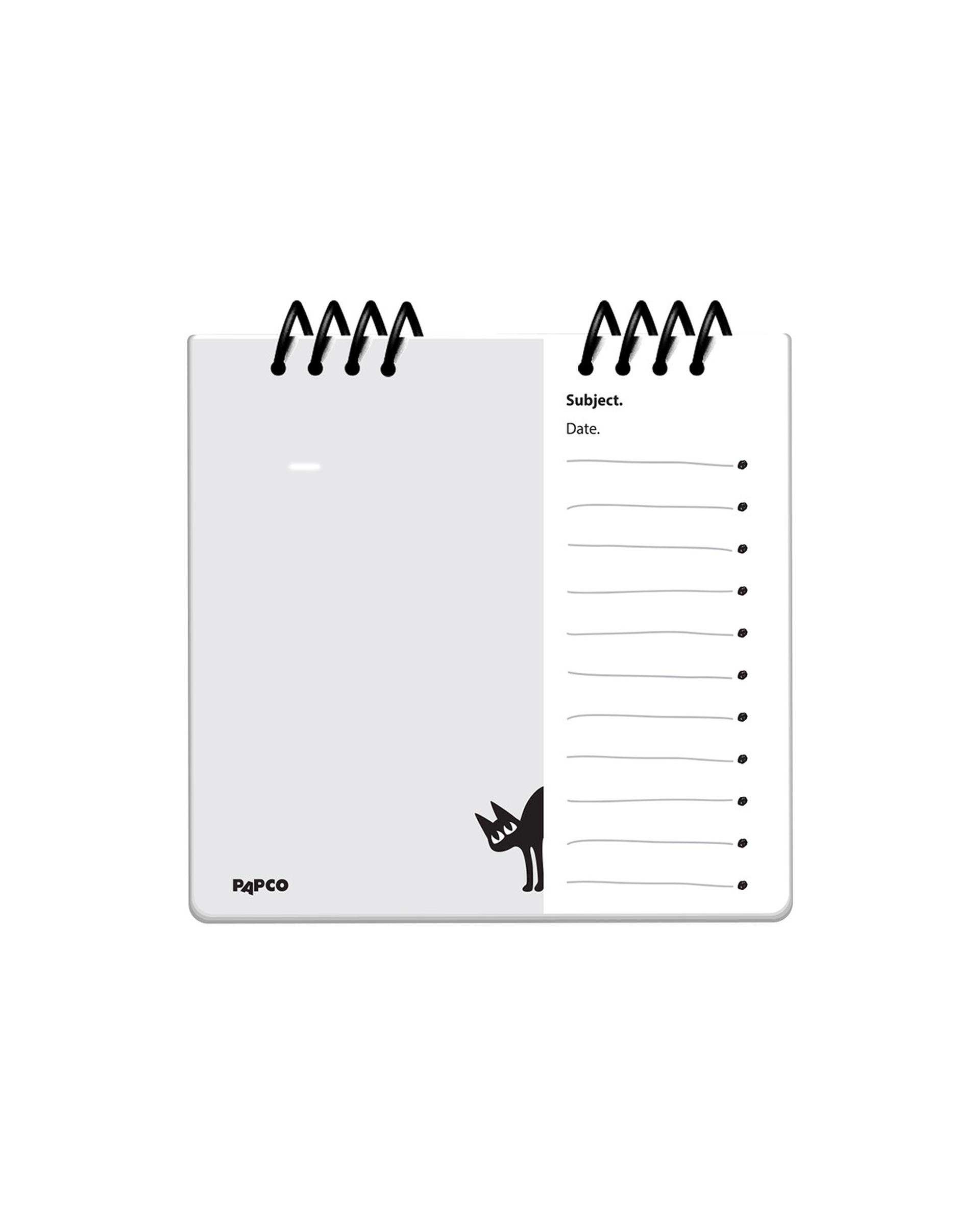 دفتر یادداشت 100 برگ پاپکو Papco طرح بلک اند وایت سایز 10*10