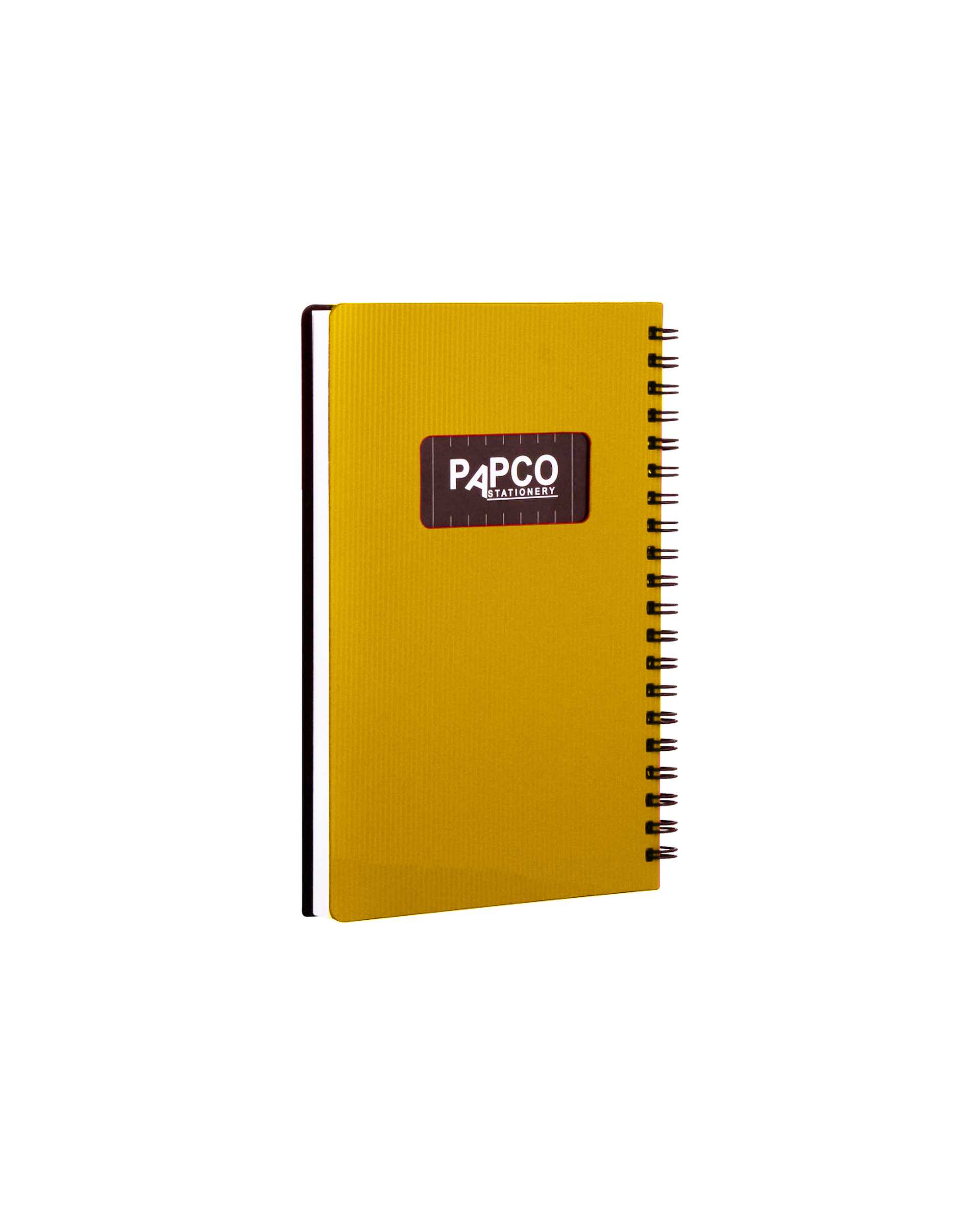 دفتر یادداشت متالیک سیمی 100 برگ زرد پاپکو Papco