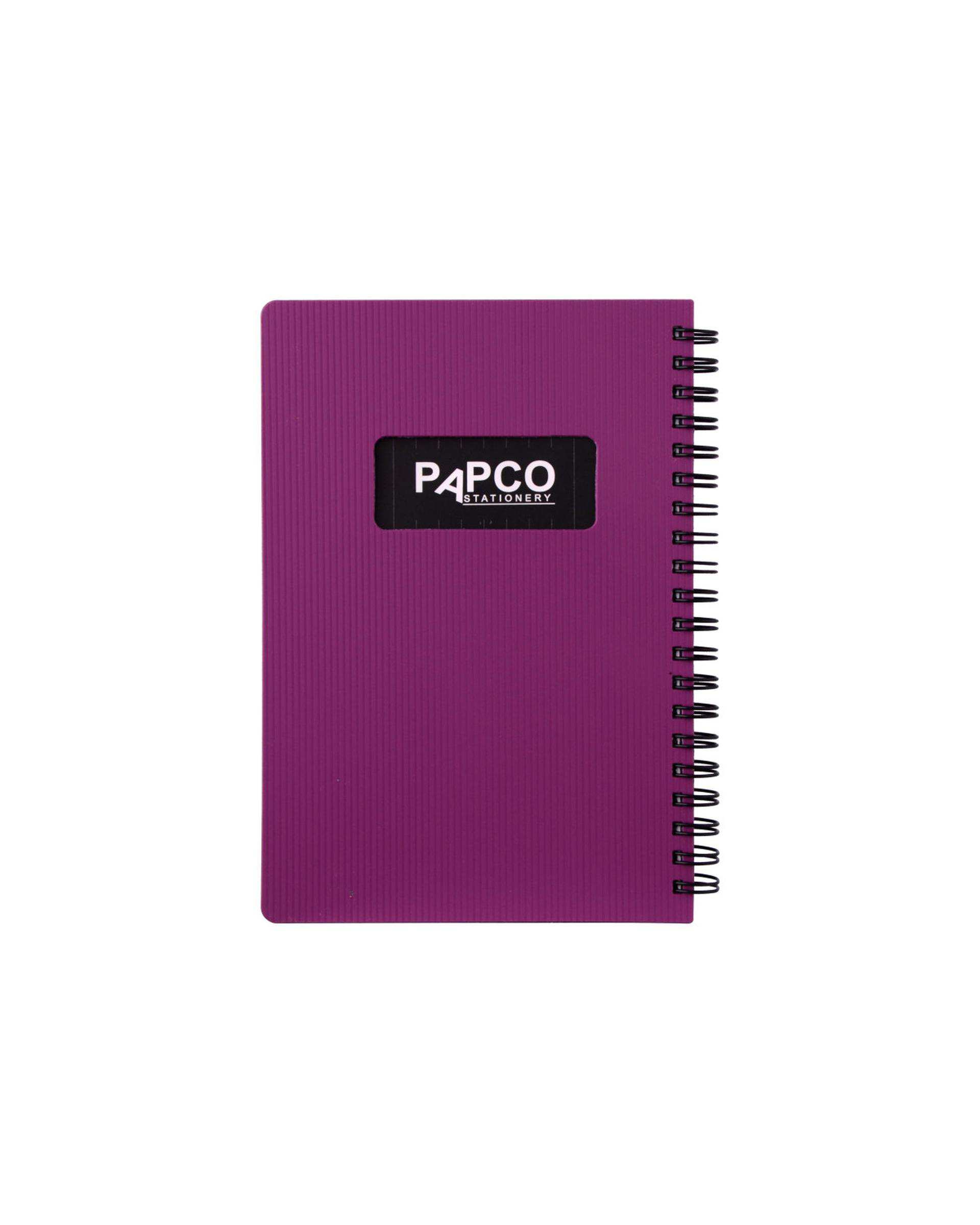 دفتر یادداشت متالیک سیمی 100 برگ بنفش پاپکو Papco