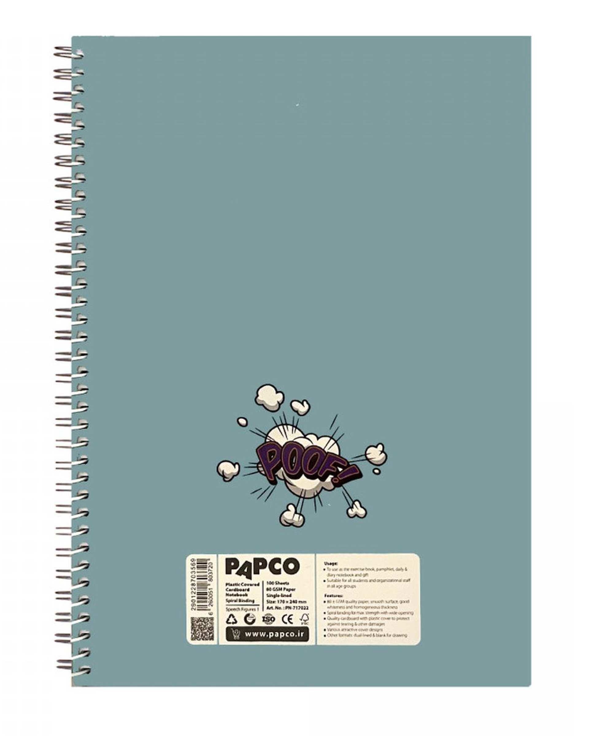 دفتر مشق سیمی 100 برگ پاپکو Papco کد PN-717022