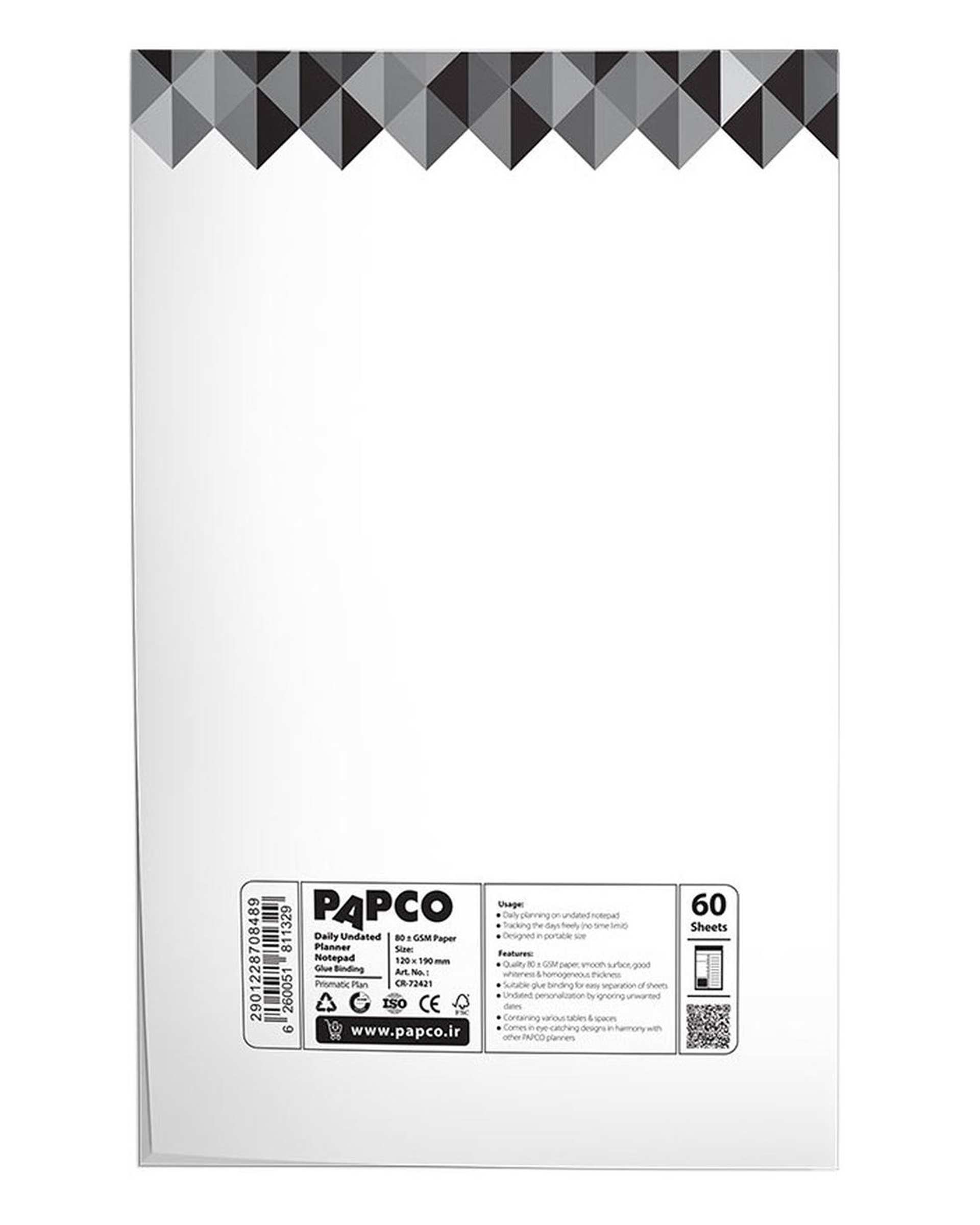 نوت پد پلنر بدون تاریخ پاپکو Papco کد CR-72421