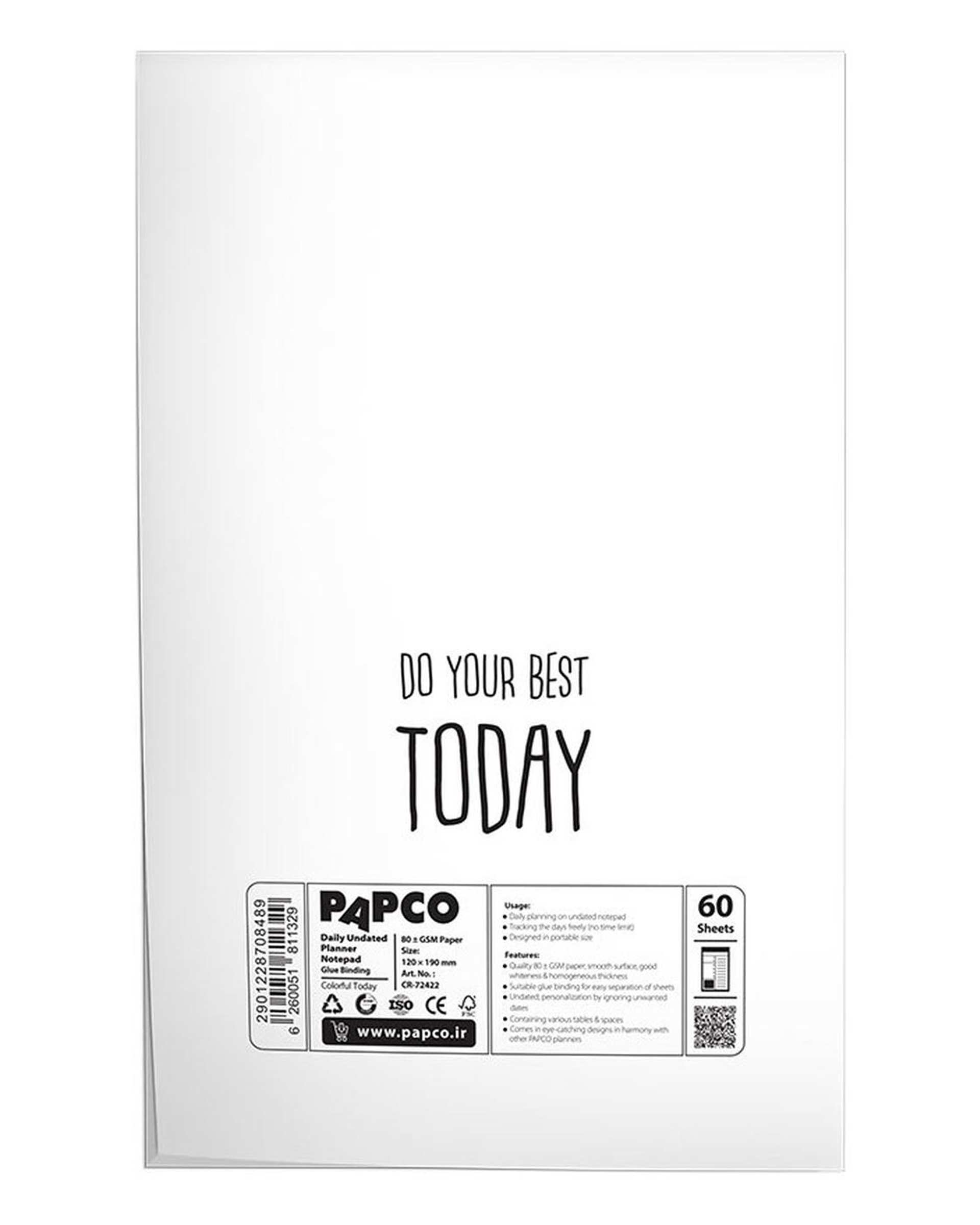 نوت پد پلنر بدون تاریخ پاپکو Papco کد CR-72422