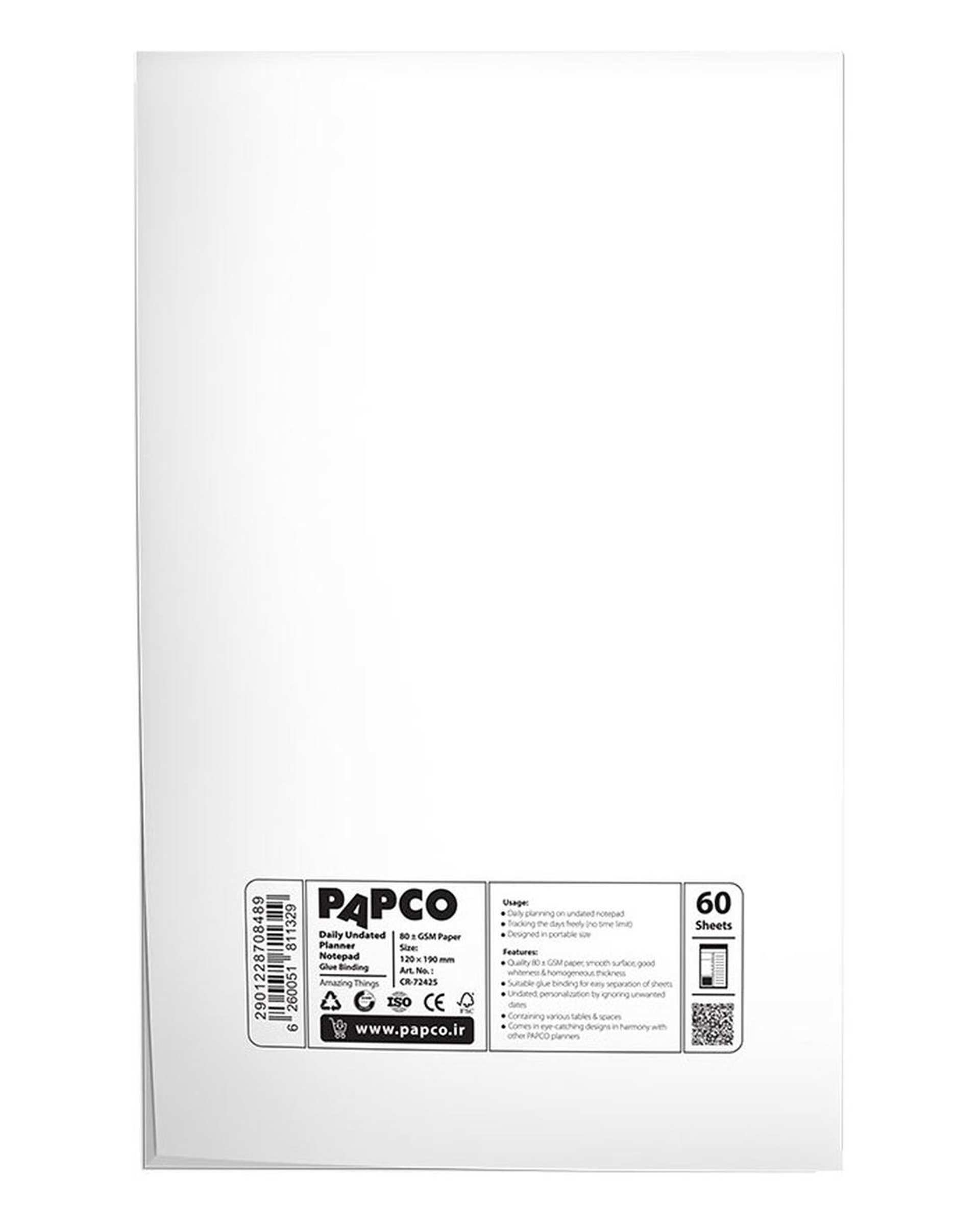 نوت پد پلنر بدون تاریخ پاپکو Papco کد CR-72425