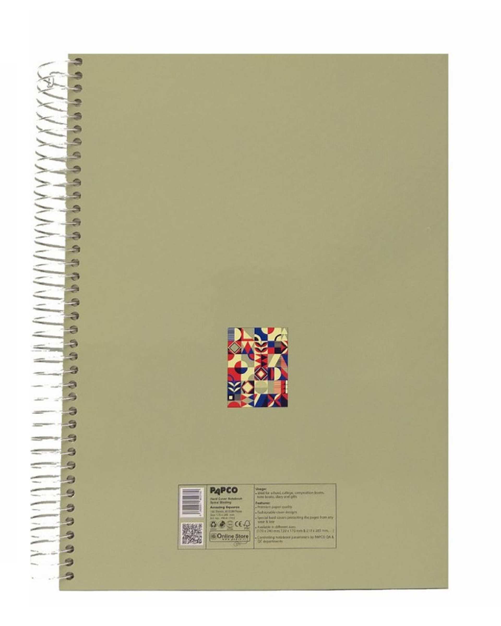 دفتر مشق وزیری سیمی 100 برگ جلد سخت پاپکو Papco کد PN-617007