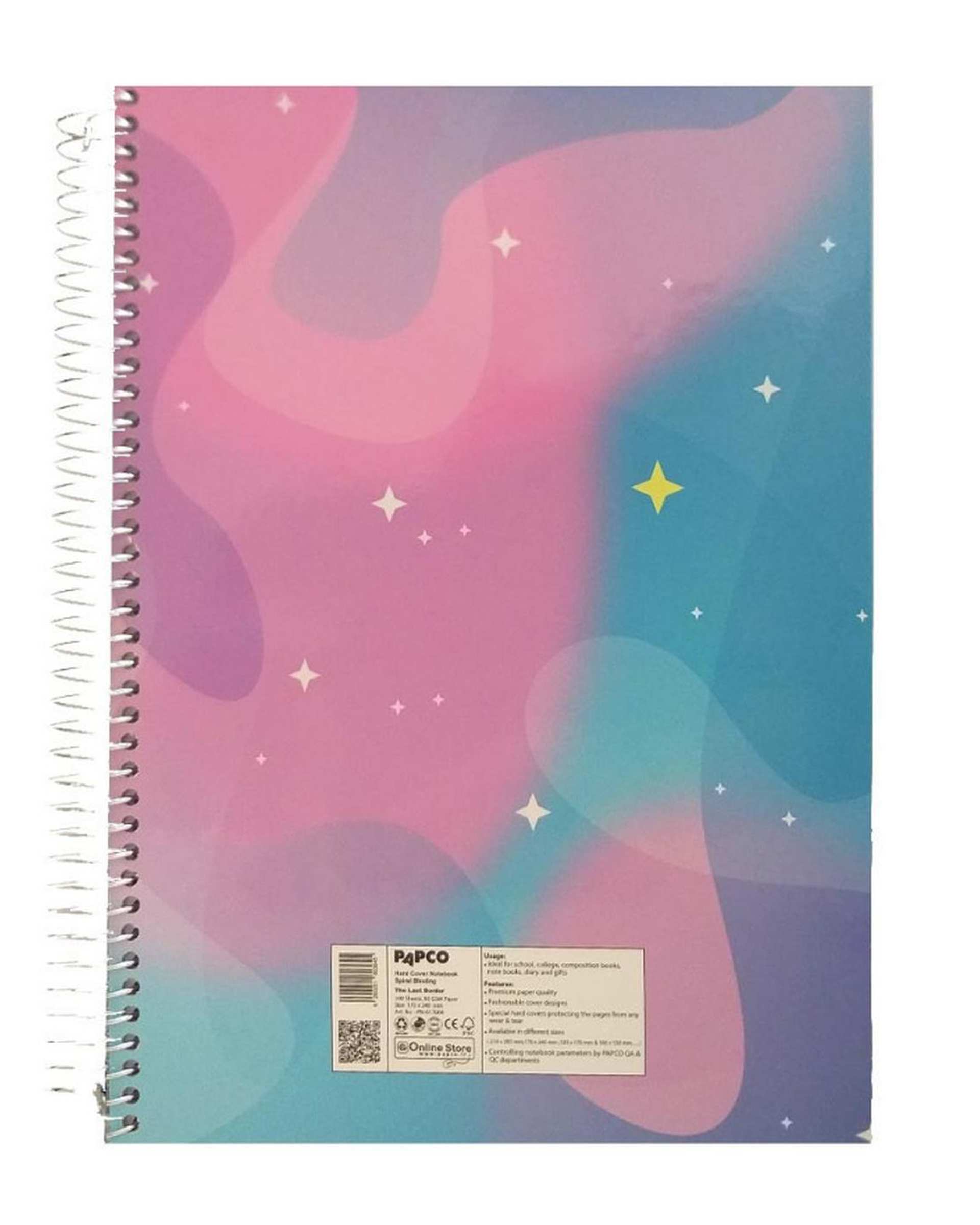 دفتر مشق وزیری سیمی 100 برگ جلد سخت پاپکو Papco کد PN-617006