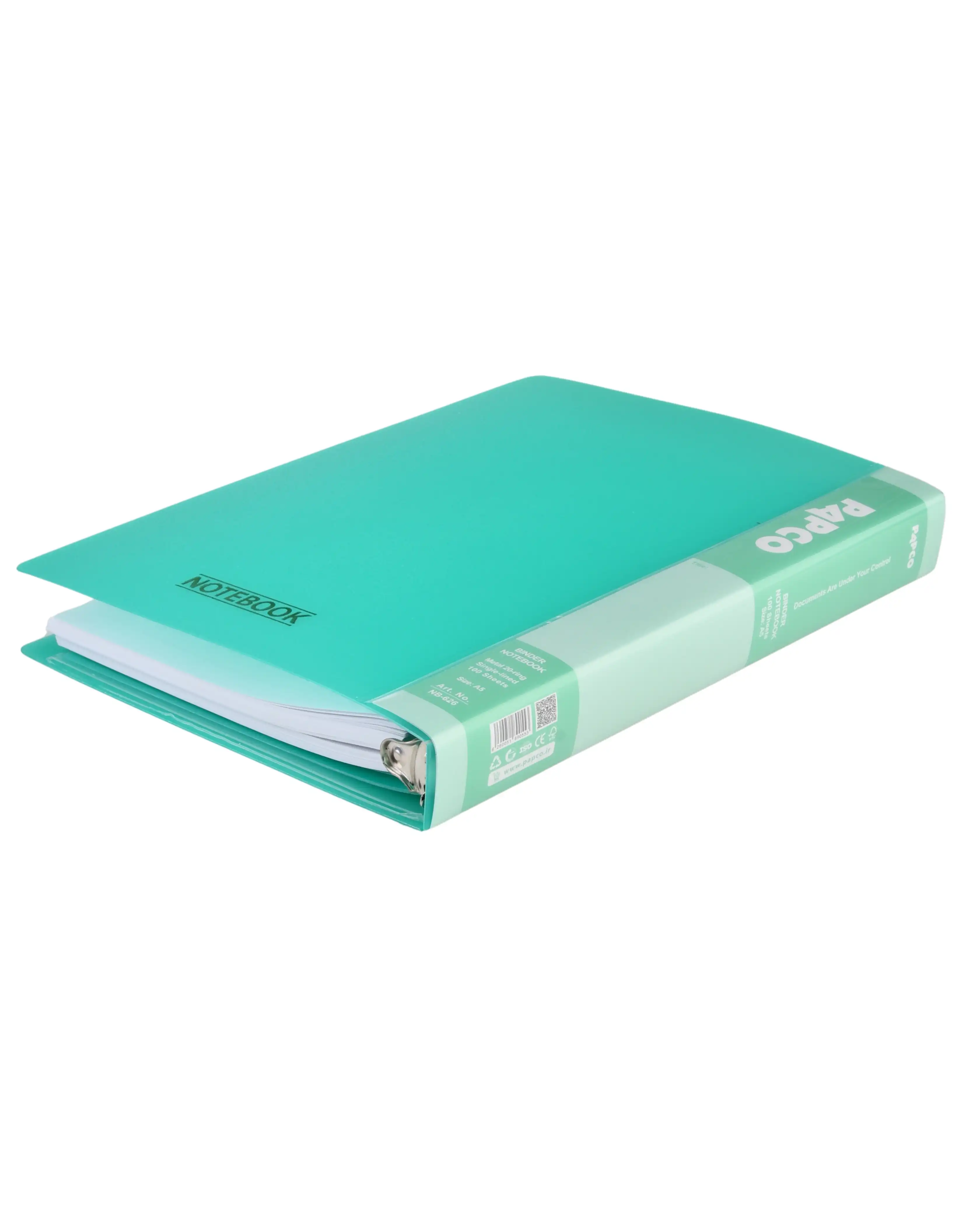 دفتر کلاسوری 100 برگ با قفل فلزی نارنجی پاپکو Papco سایز A5 کد NB-626