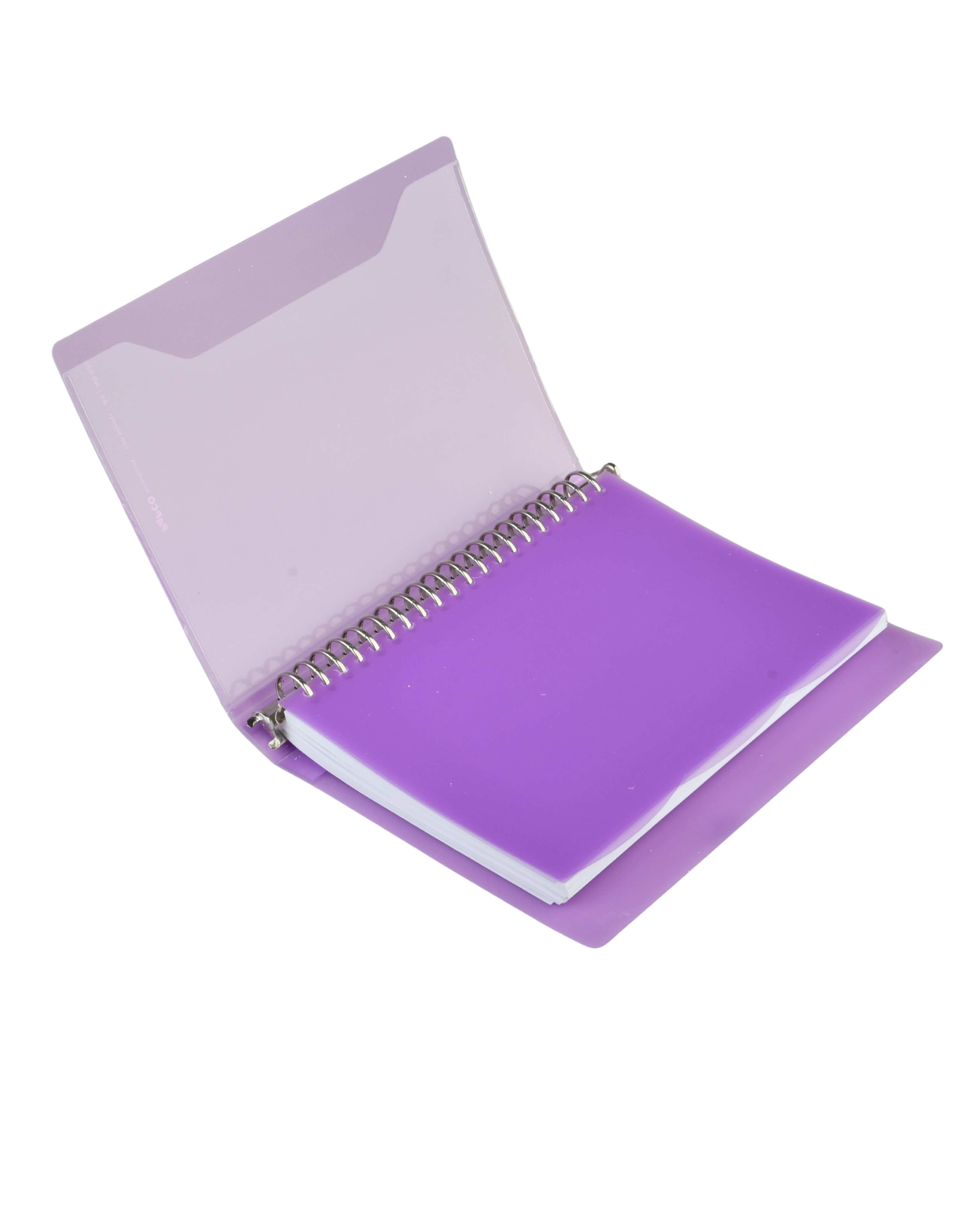 دفتر کلاسوری 100 برگ با قفل فلزی بنفش پاپکو Papco سایز A5 کد NB-626