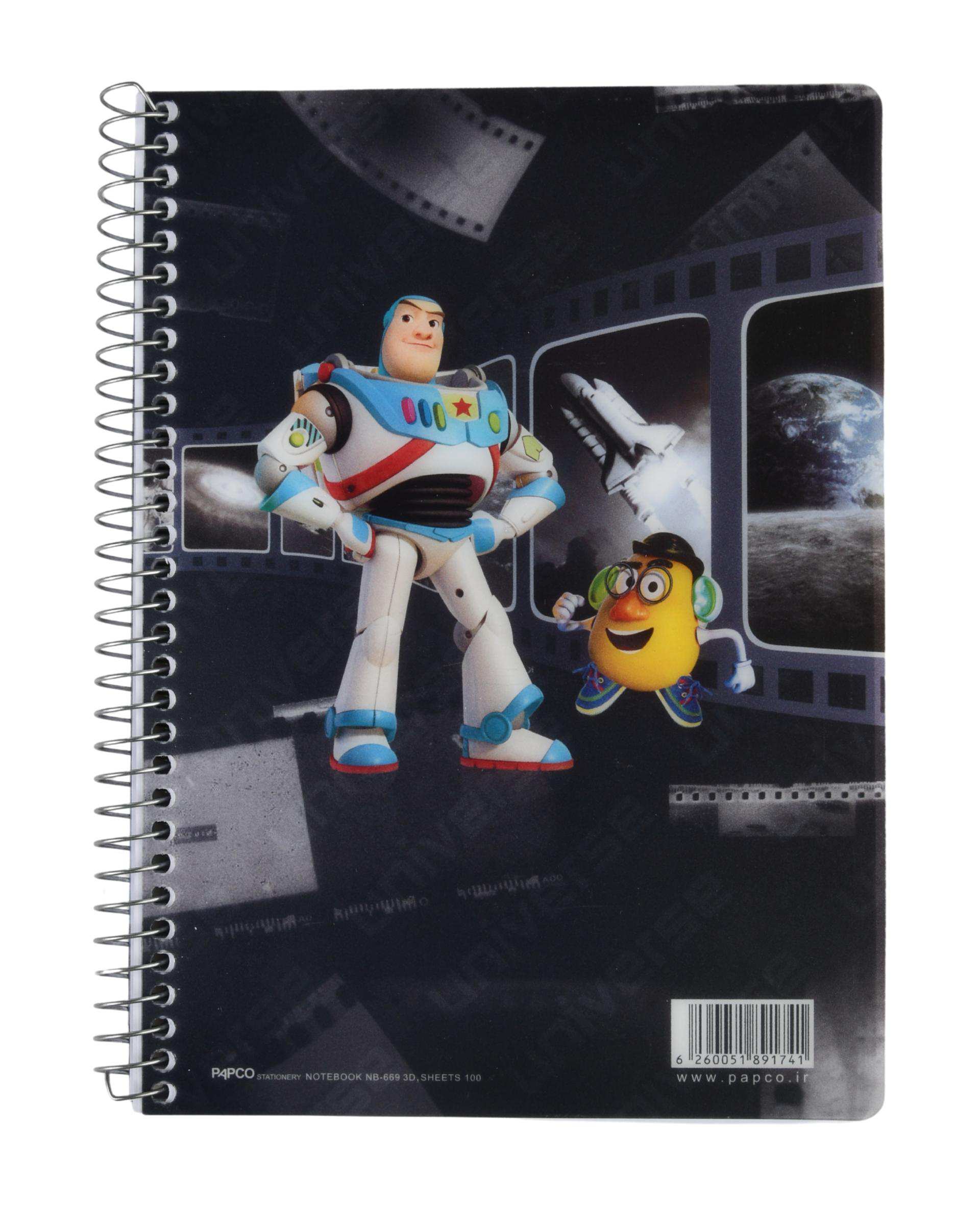 دفتر مشق سه بعدی 100 برگ سیمی پاپکو Papco کد NB-669 3D - 219
