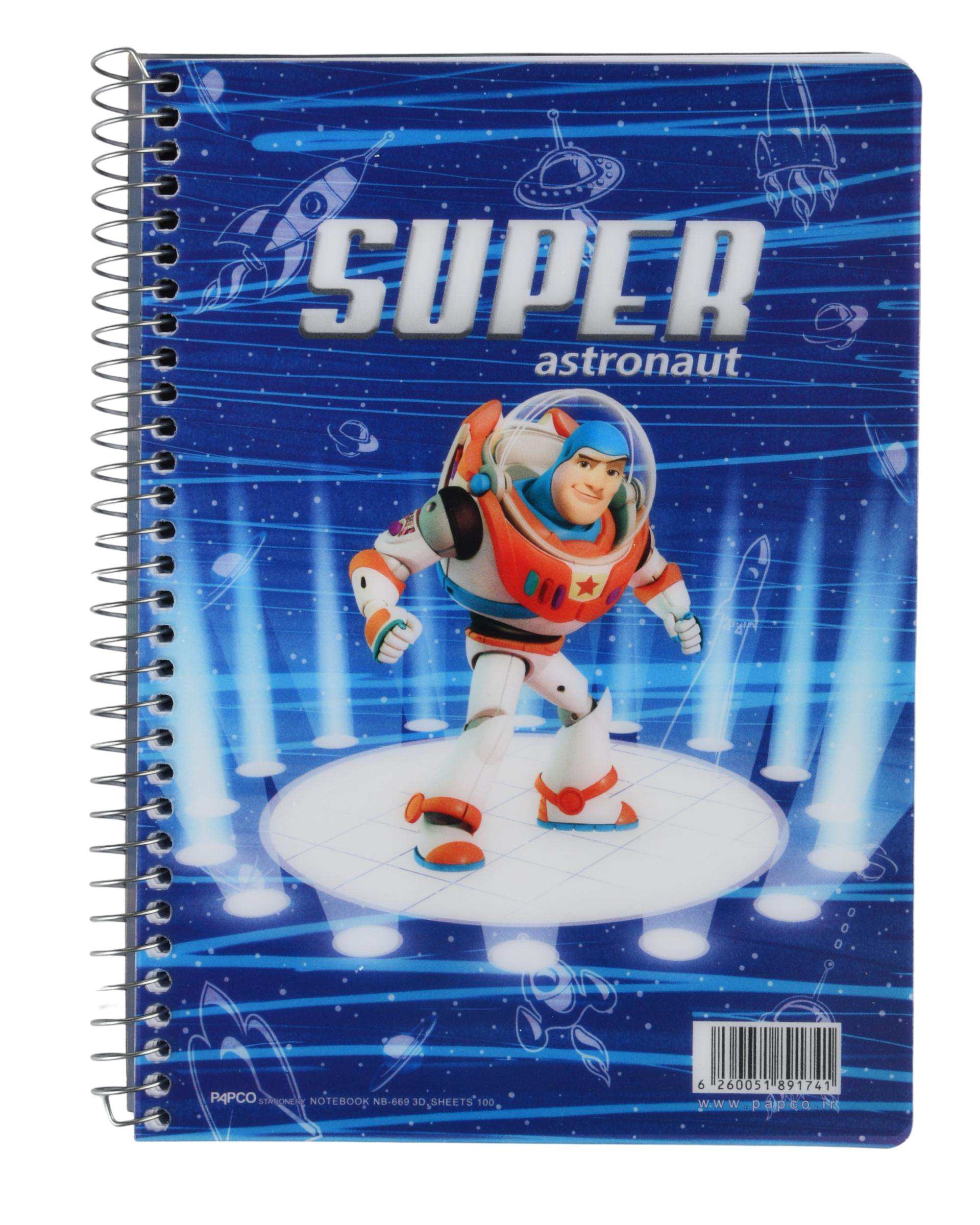 دفتر مشق سه بعدی 100 برگ سیمی پاپکو Papco کد NB-669 3D - 227