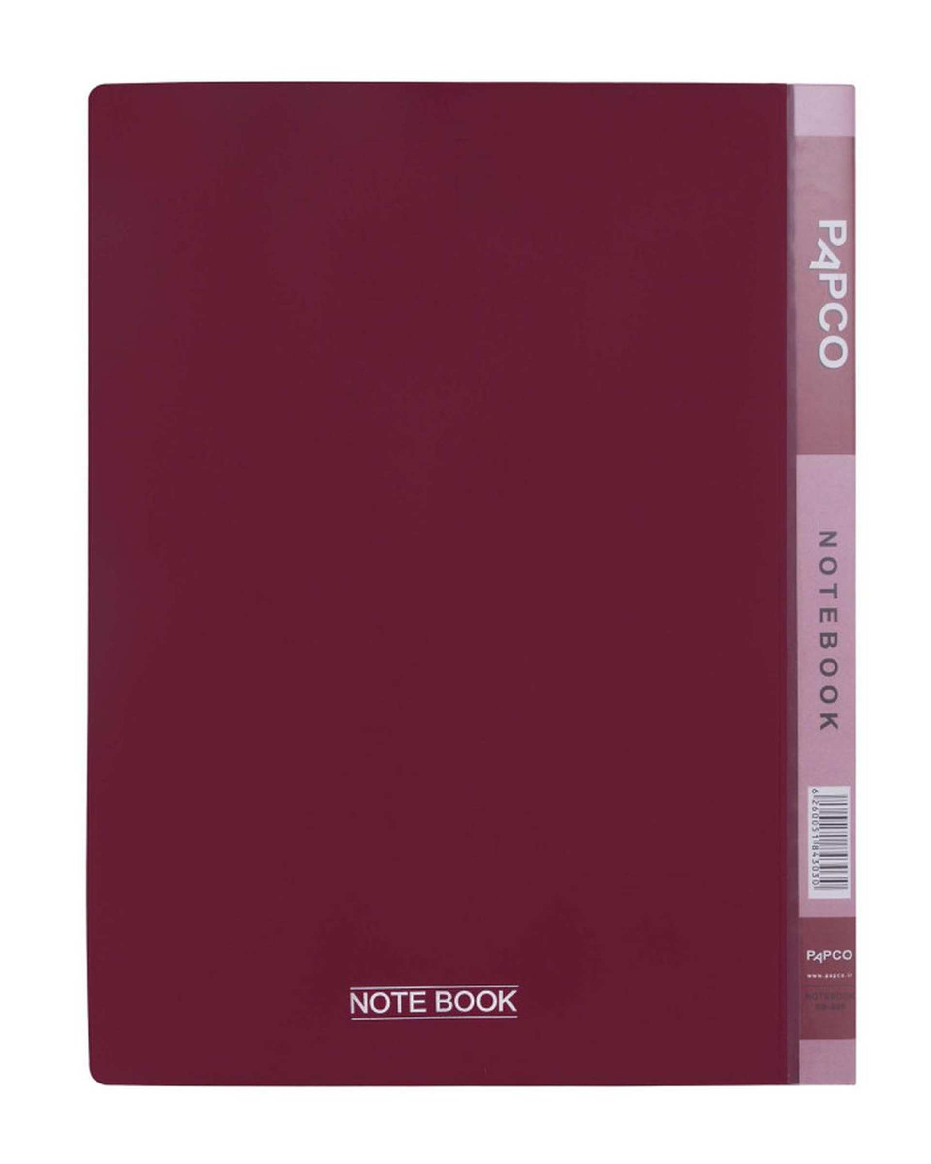 دفتر کلاسوری جیب دار 100 برگ زرشکی پاپکو Papco کد NB-606
