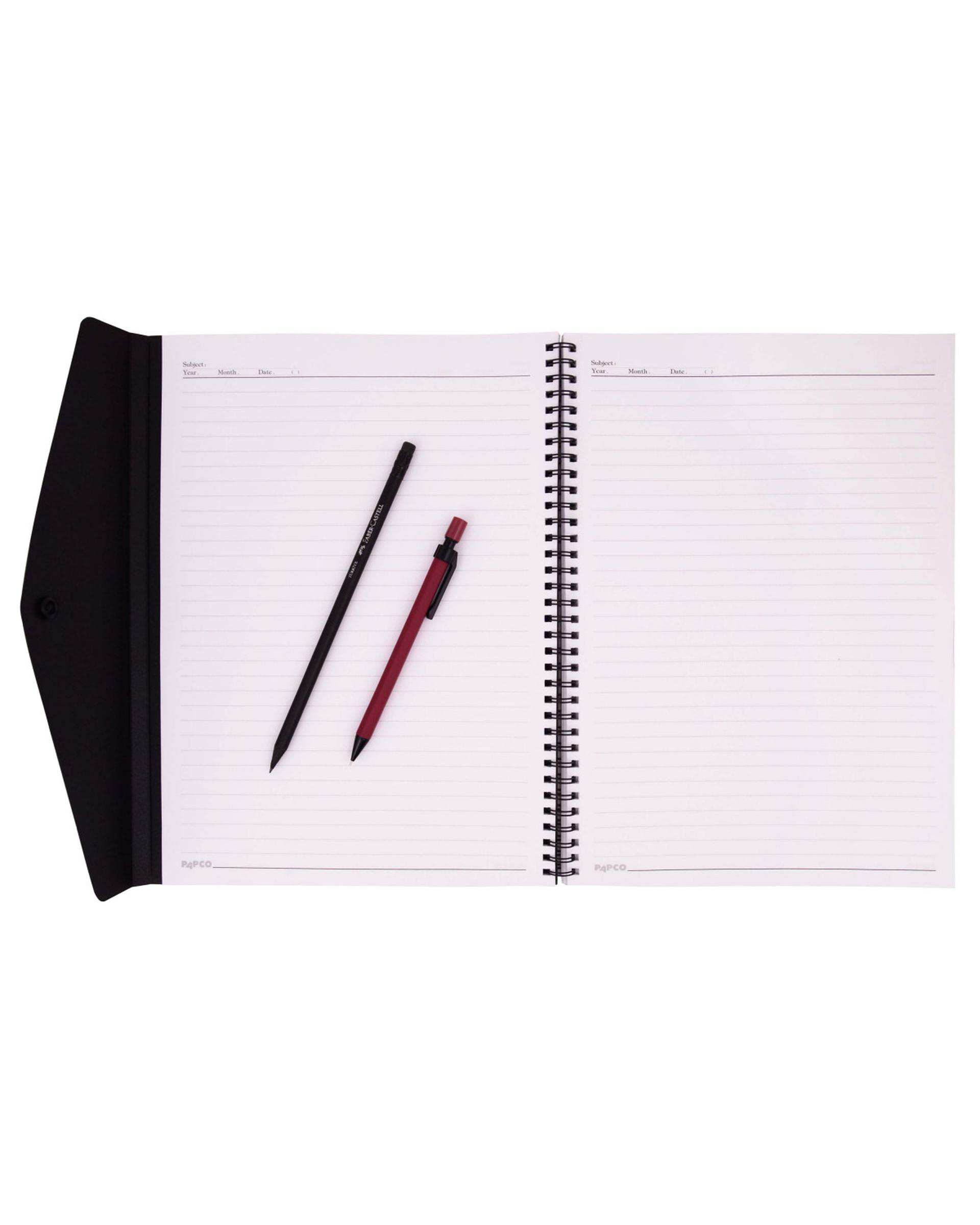 دفتر 80 برگ دکمه دار A4 قرمز پاپکو Papco کد A4-607